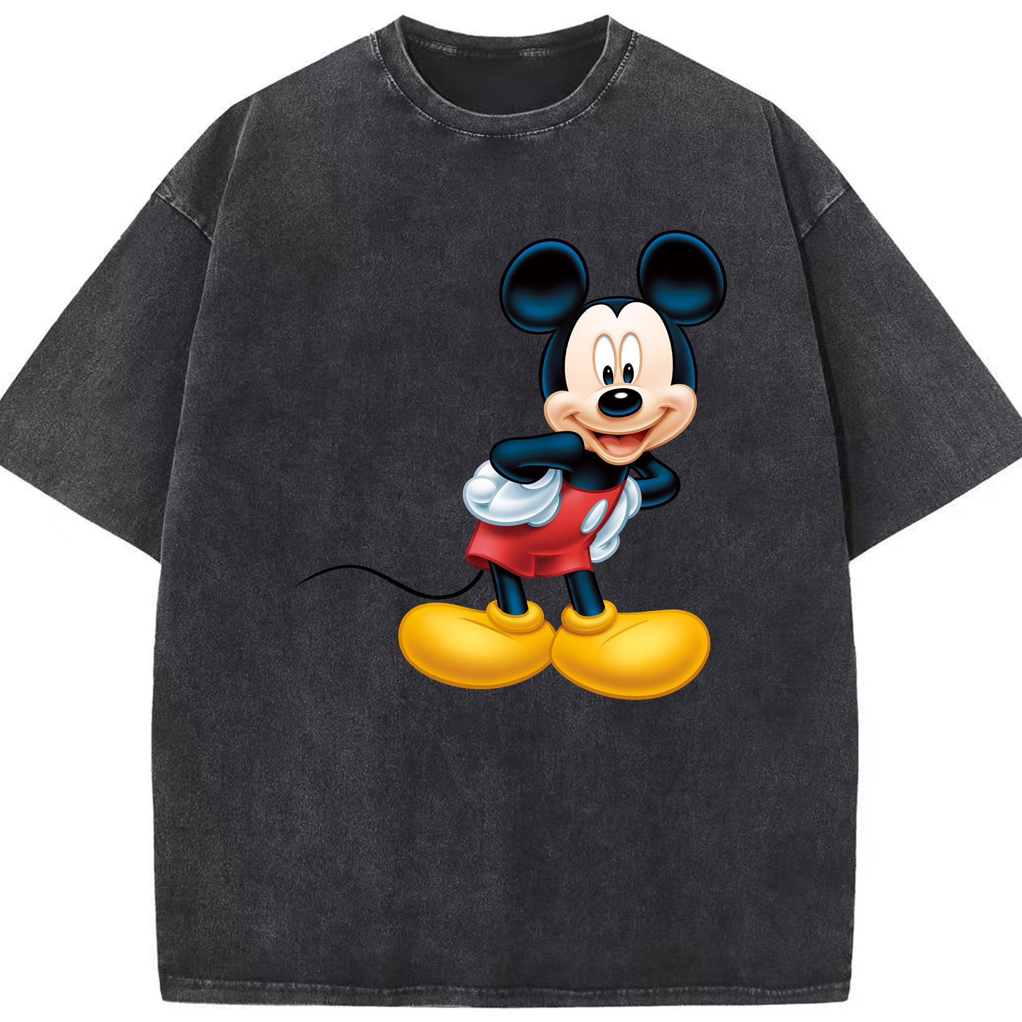 （画像用） ミッキーマウス Mickey Mouse 綿100% ヴィンテージ風 半袖Tシャツ（フロントプリント）