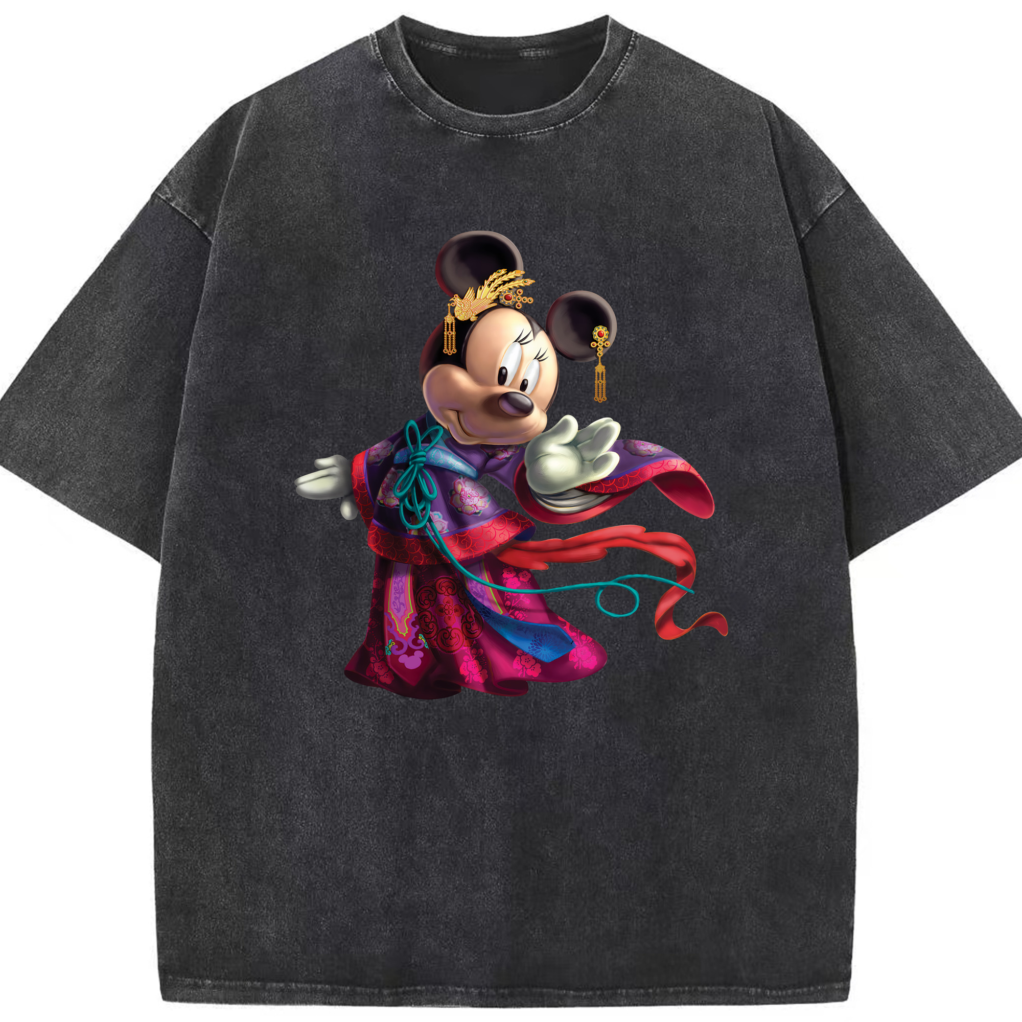 （画像用） ミッキーマウス Mickey Mouse 綿100% ヴィンテージ風 半袖Tシャツ（フロントプリント）