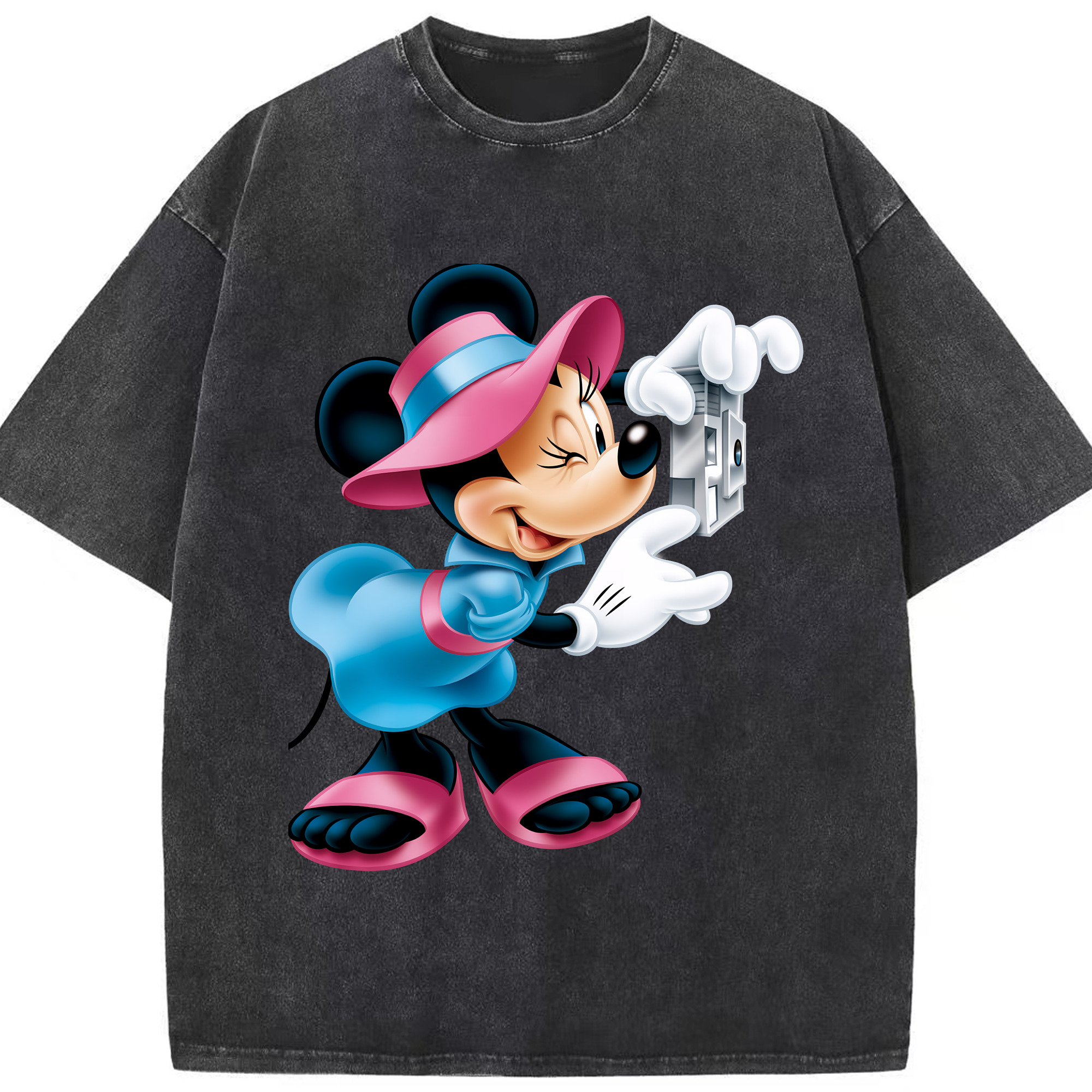（画像用） ミッキーマウス Mickey Mouse 綿100% ヴィンテージ風 半袖Tシャツ（フロントプリント）