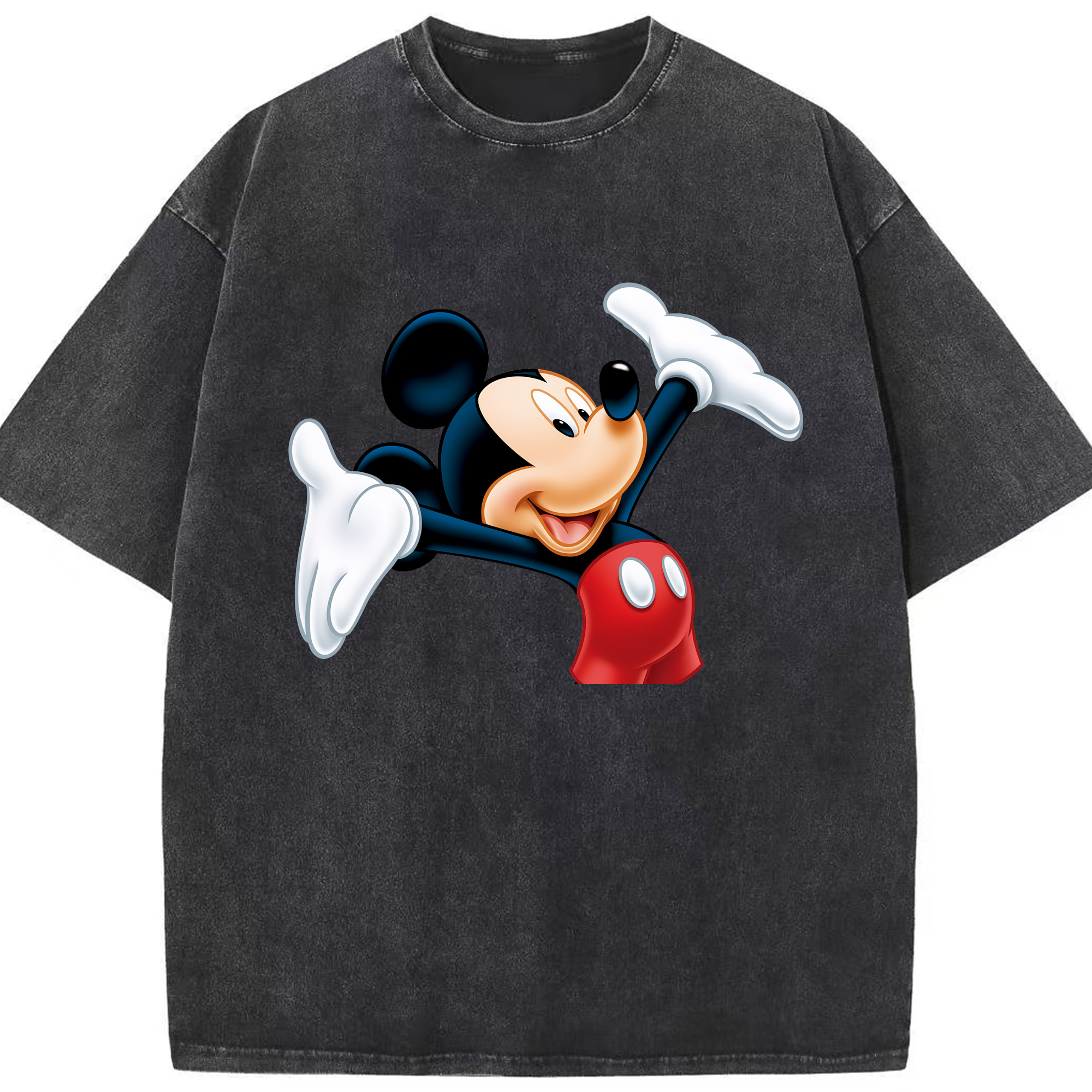 （画像用） ミッキーマウス Mickey Mouse 綿100% ヴィンテージ風 半袖Tシャツ（フロントプリント）