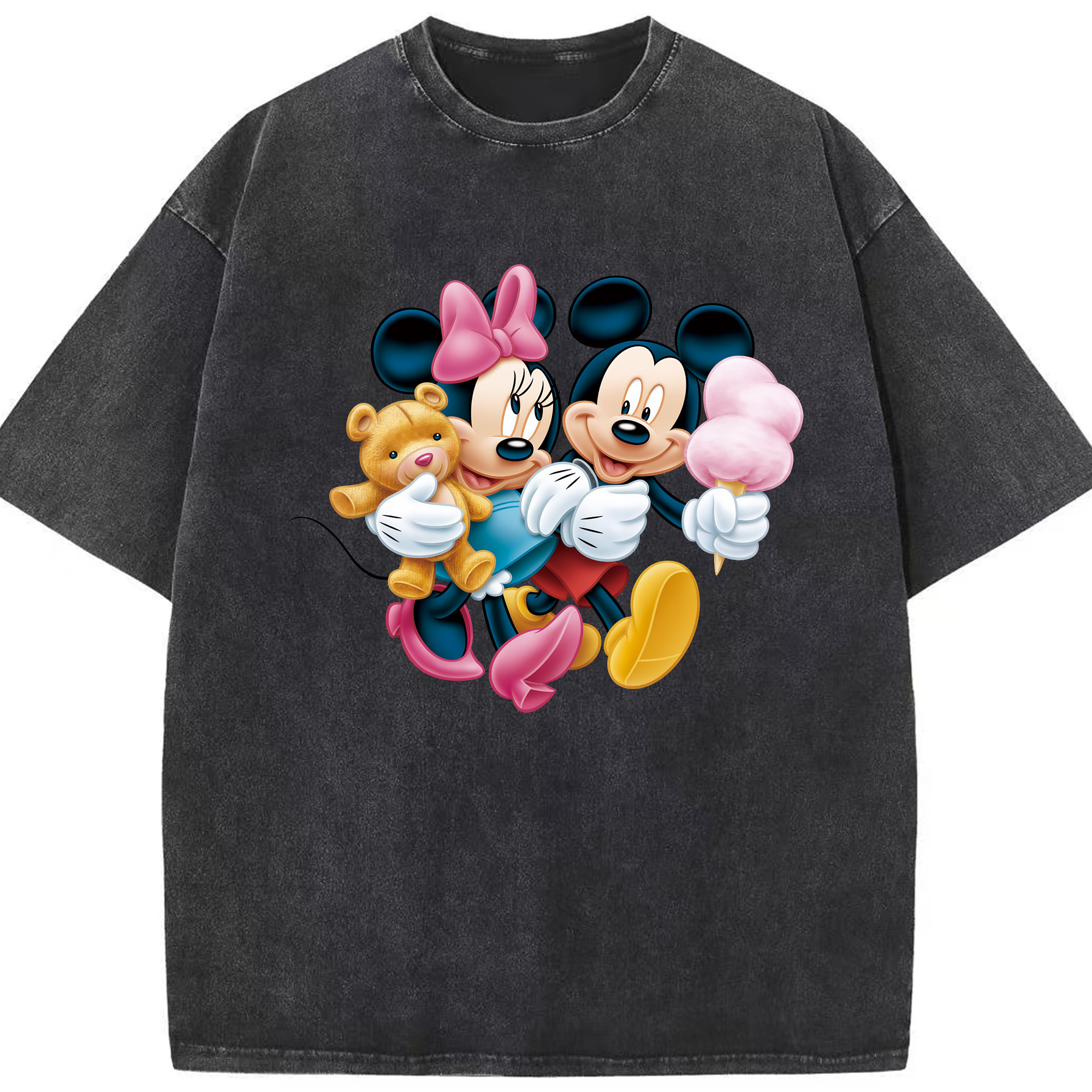 （画像用） ミッキーマウス Mickey Mouse 綿100% ヴィンテージ風 半袖Tシャツ（フロントプリント）