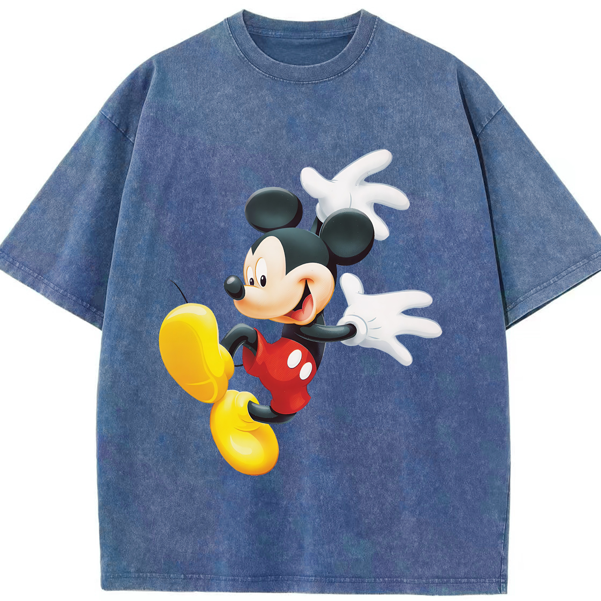 （画像用） ミッキーマウス Mickey Mouse 綿100% ヴィンテージ風 半袖Tシャツ（フロントプリント）