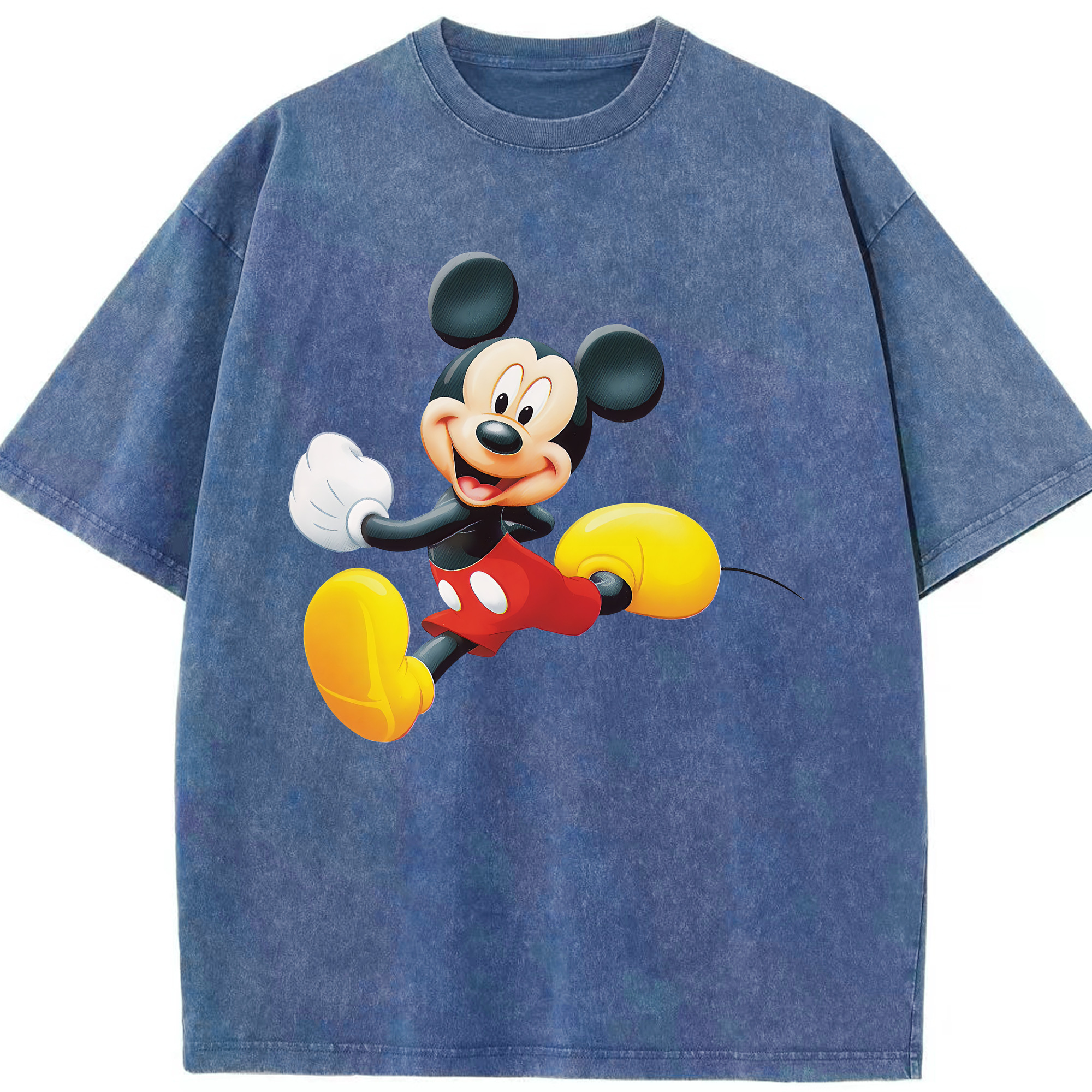 （画像用） ミッキーマウス Mickey Mouse 綿100% ヴィンテージ風 半袖Tシャツ（フロントプリント）