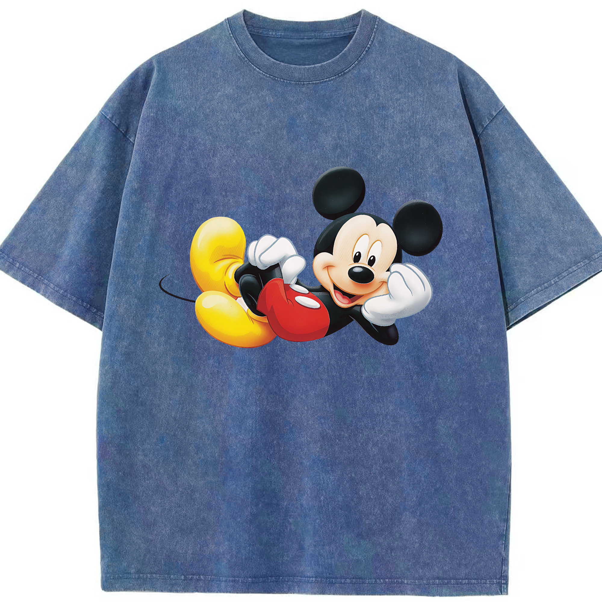 （画像用） ミッキーマウス Mickey Mouse 綿100% ヴィンテージ風 半袖Tシャツ（フロントプリント）