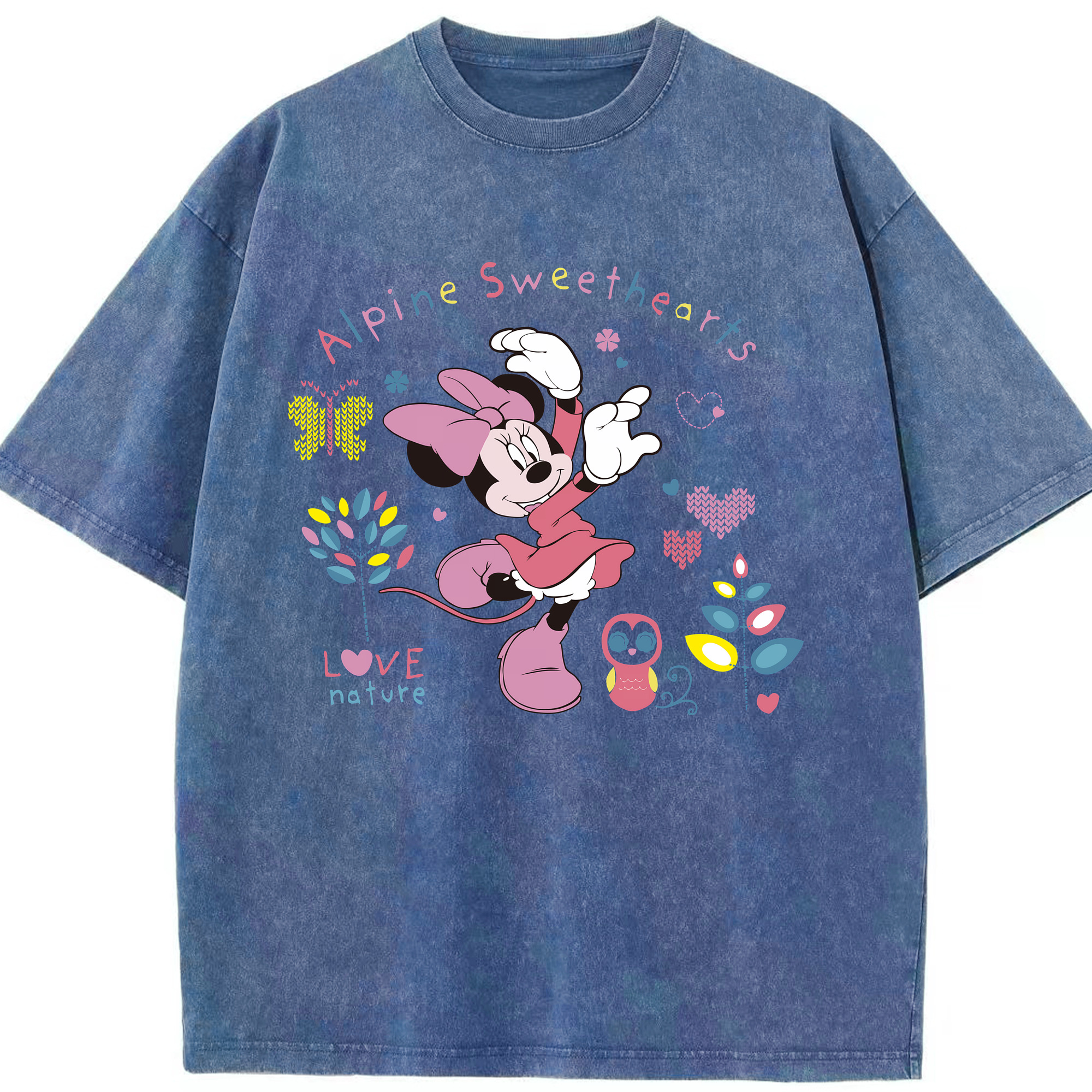 （画像用） ミッキーマウス Mickey Mouse 綿100% ヴィンテージ風 半袖Tシャツ（フロントプリント）