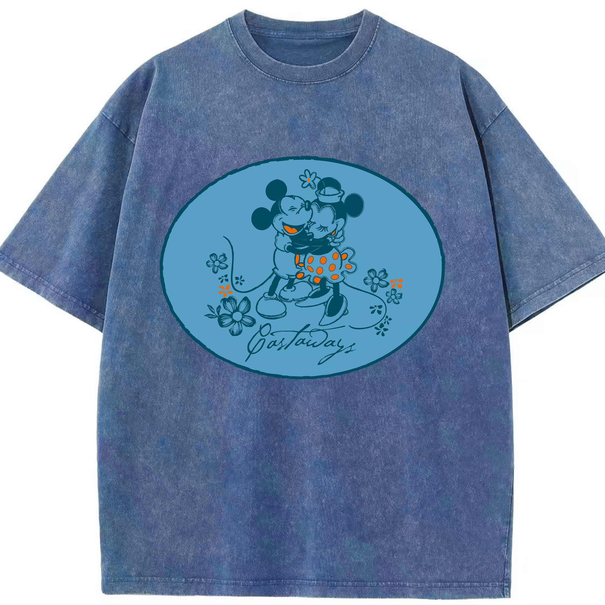 （画像用） ミッキーマウス Mickey Mouse 綿100% ヴィンテージ風 半袖Tシャツ（フロントプリント）