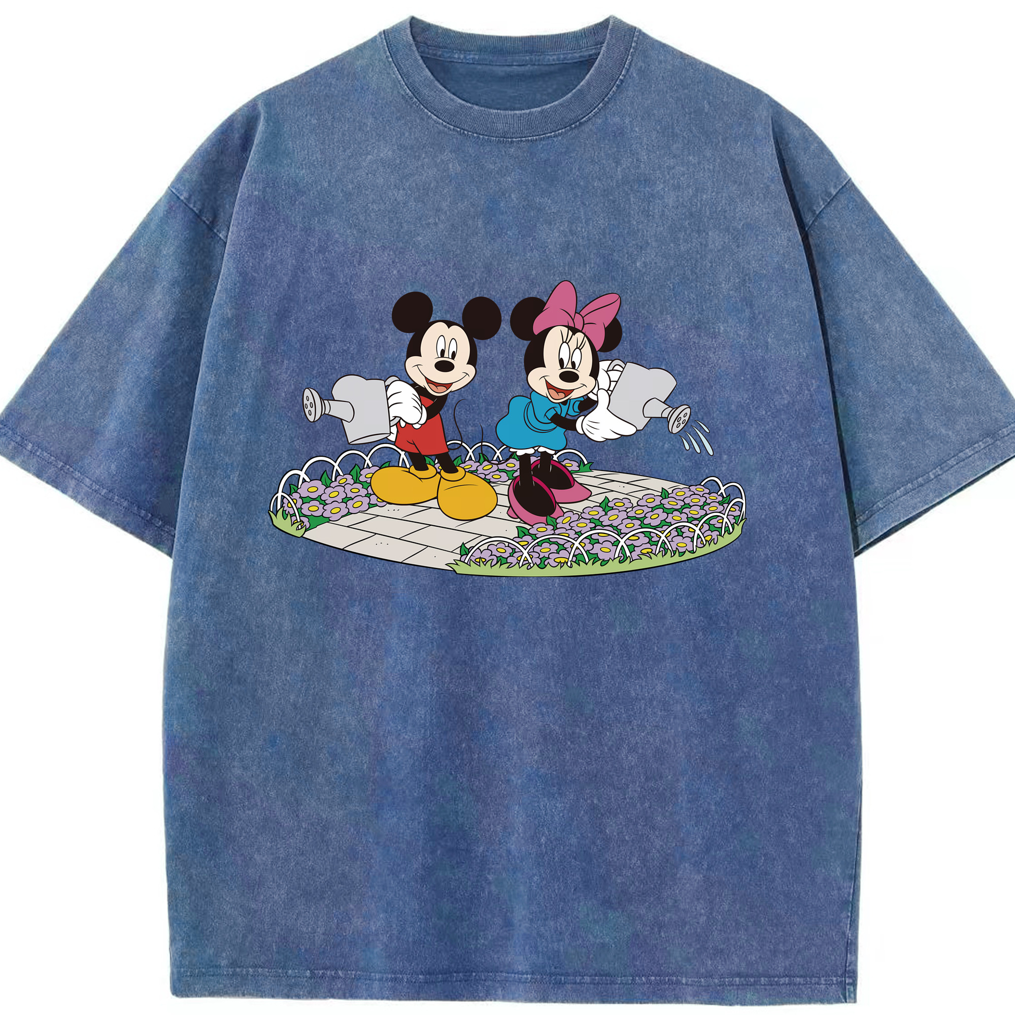 （画像用） ミッキーマウス Mickey Mouse 綿100% ヴィンテージ風 半袖Tシャツ（フロントプリント）