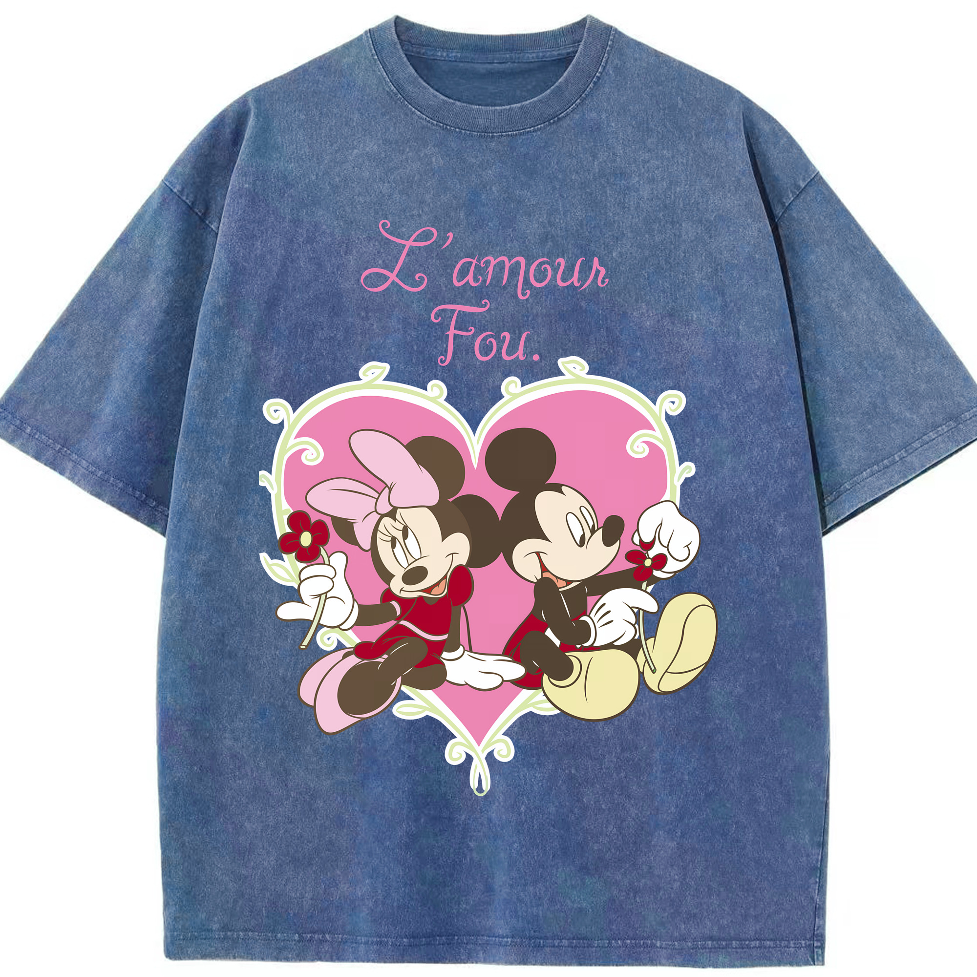 （画像用） ミッキーマウス Mickey Mouse 綿100% ヴィンテージ風 半袖Tシャツ（フロントプリント）