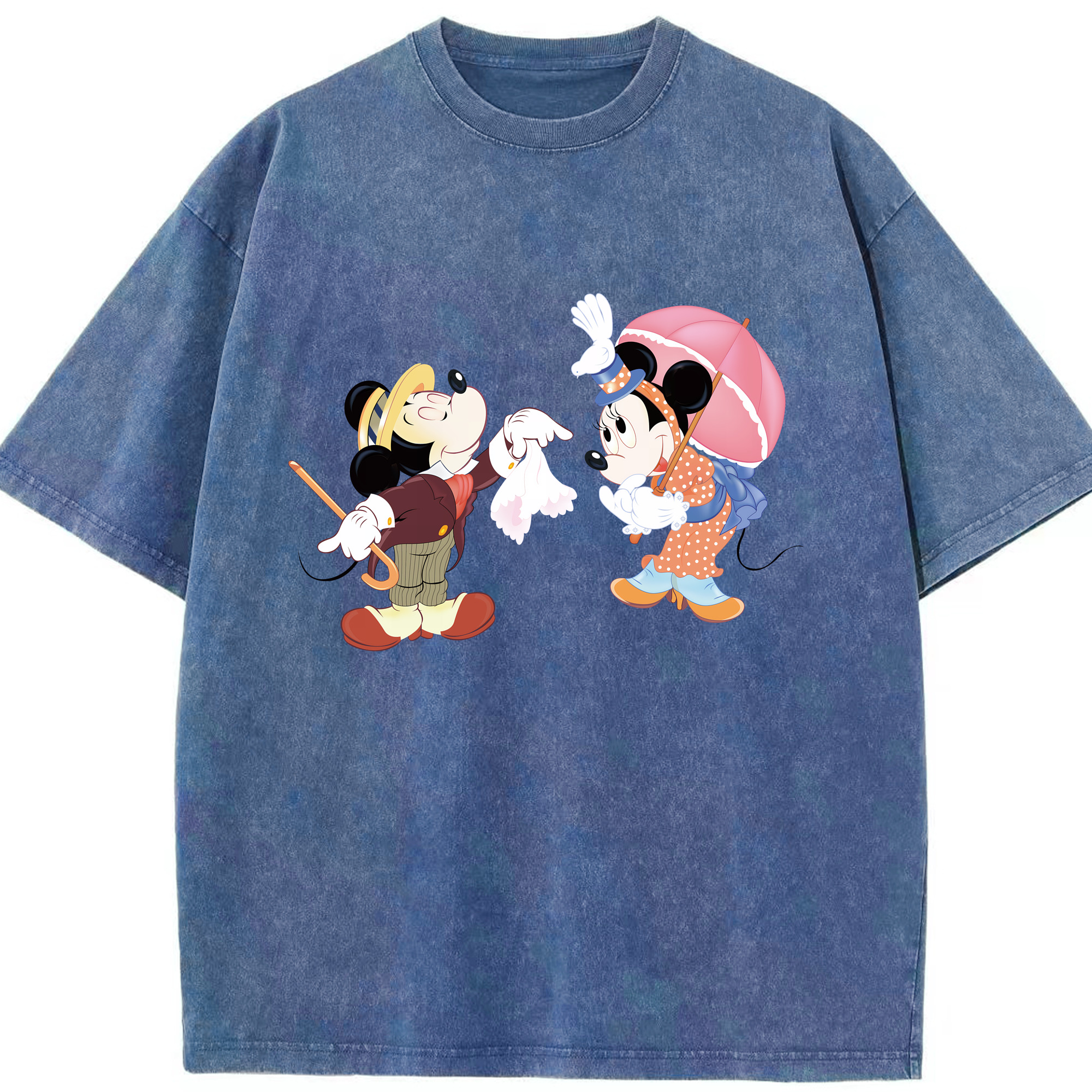 （画像用） ミッキーマウス Mickey Mouse 綿100% ヴィンテージ風 半袖Tシャツ（フロントプリント）