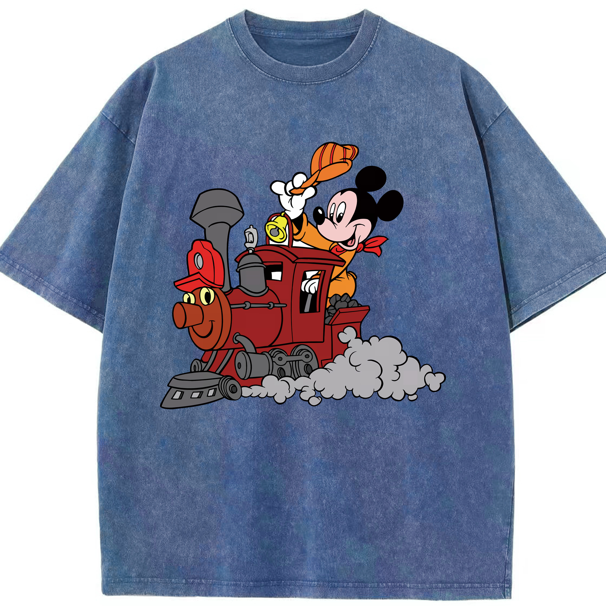 （画像用） ミッキーマウス Mickey Mouse 綿100% ヴィンテージ風 半袖Tシャツ（フロントプリント）