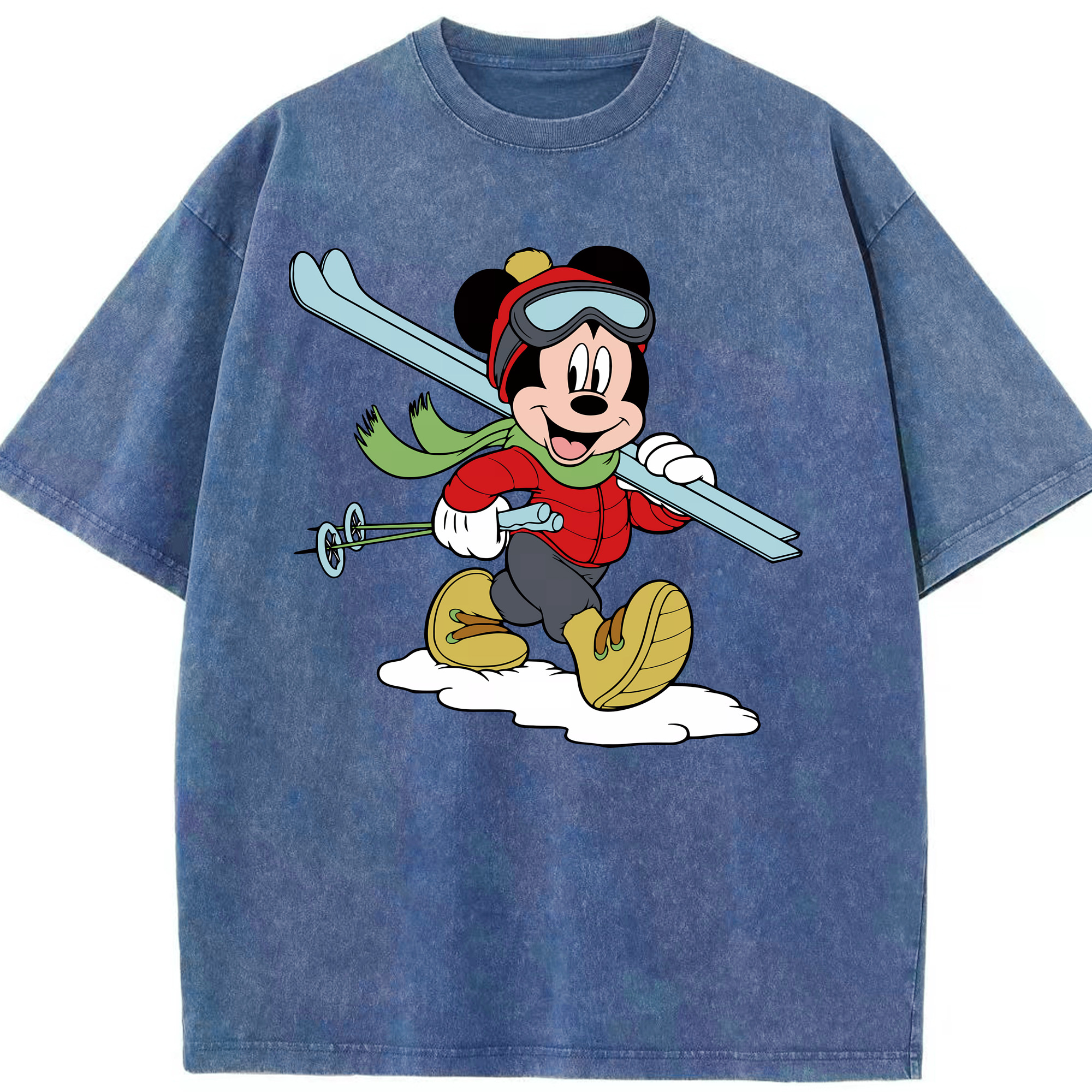 （画像用） ミッキーマウス Mickey Mouse 綿100% ヴィンテージ風 半袖Tシャツ（フロントプリント）