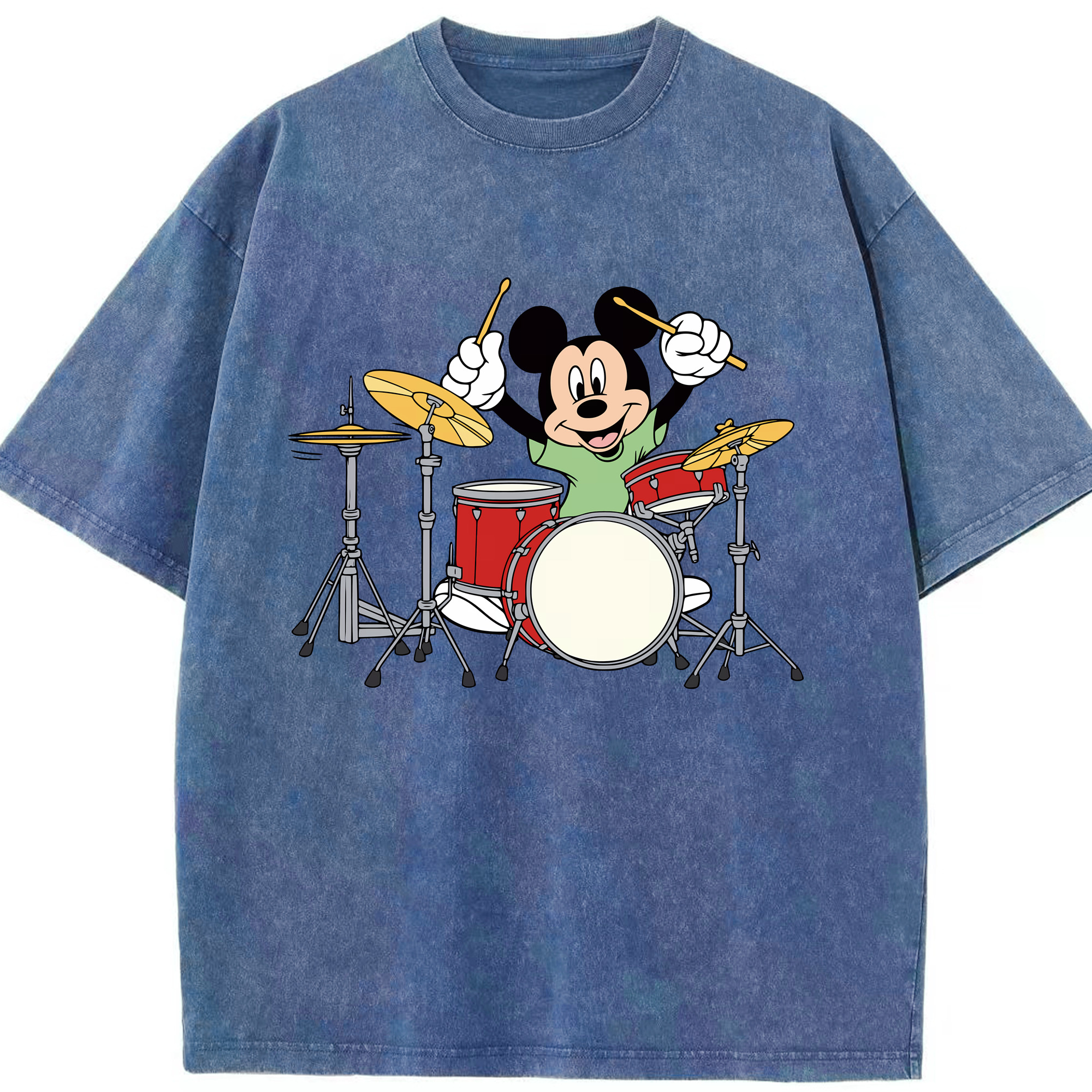 （画像用） ミッキーマウス Mickey Mouse 綿100% ヴィンテージ風 半袖Tシャツ（フロントプリント）
