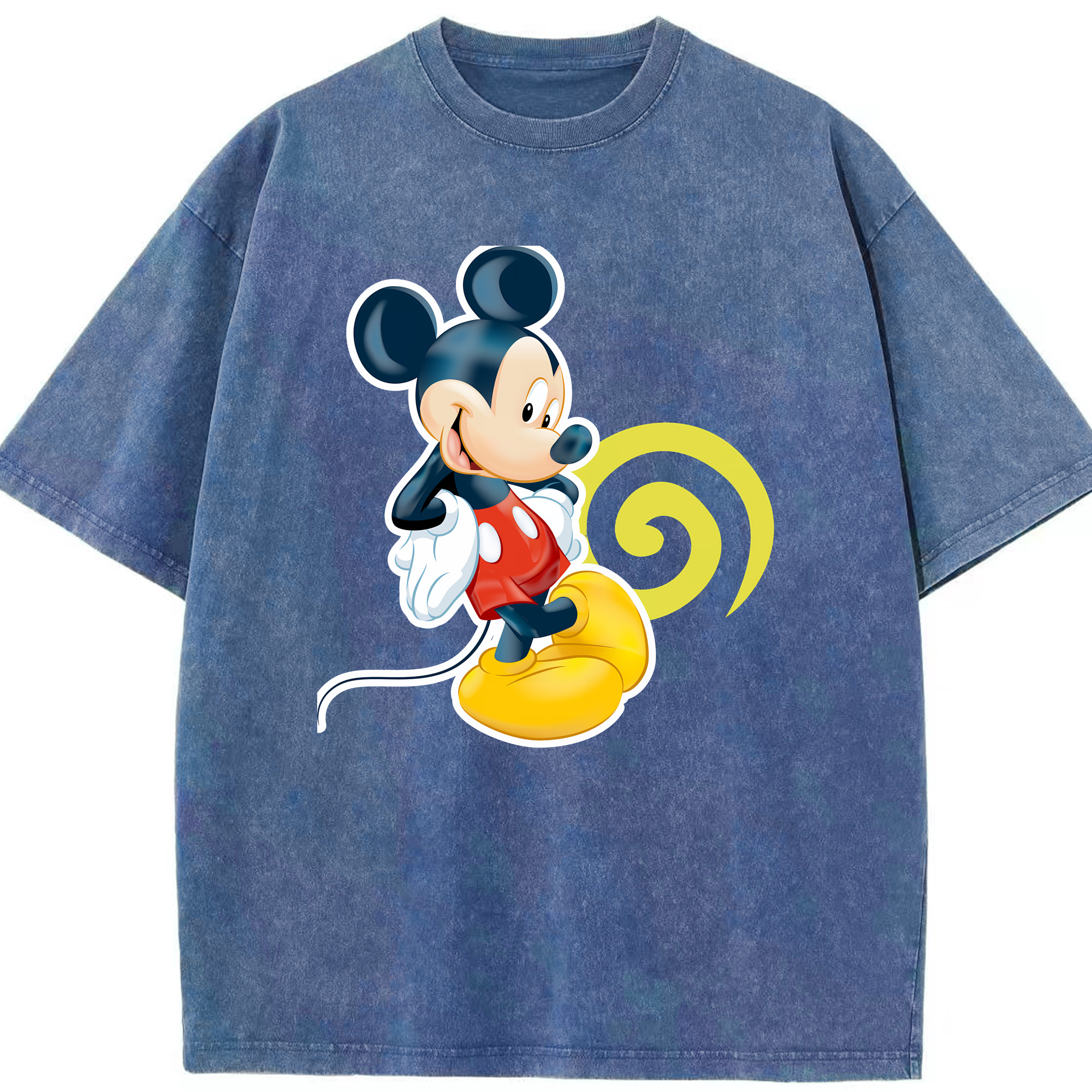 （画像用） ミッキーマウス Mickey Mouse 綿100% ヴィンテージ風 半袖Tシャツ（フロントプリント）