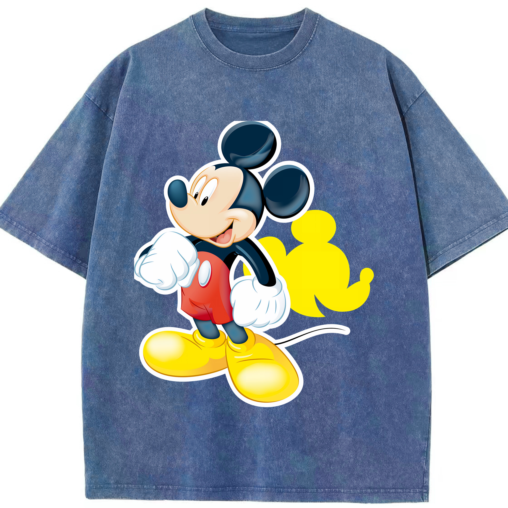 （画像用） ミッキーマウス Mickey Mouse 綿100% ヴィンテージ風 半袖Tシャツ（フロントプリント）