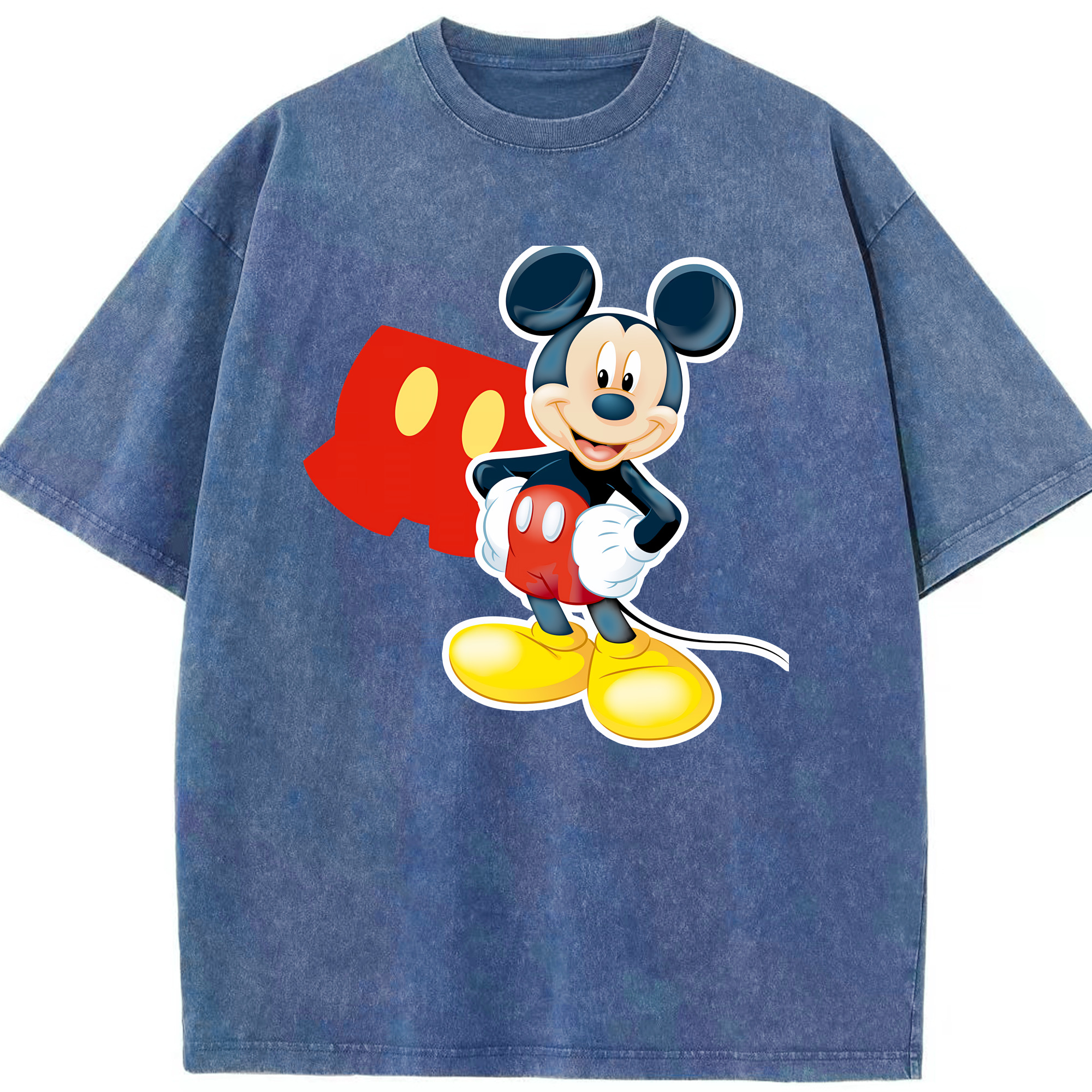 （画像用） ミッキーマウス Mickey Mouse 綿100% ヴィンテージ風 半袖Tシャツ（フロントプリント）