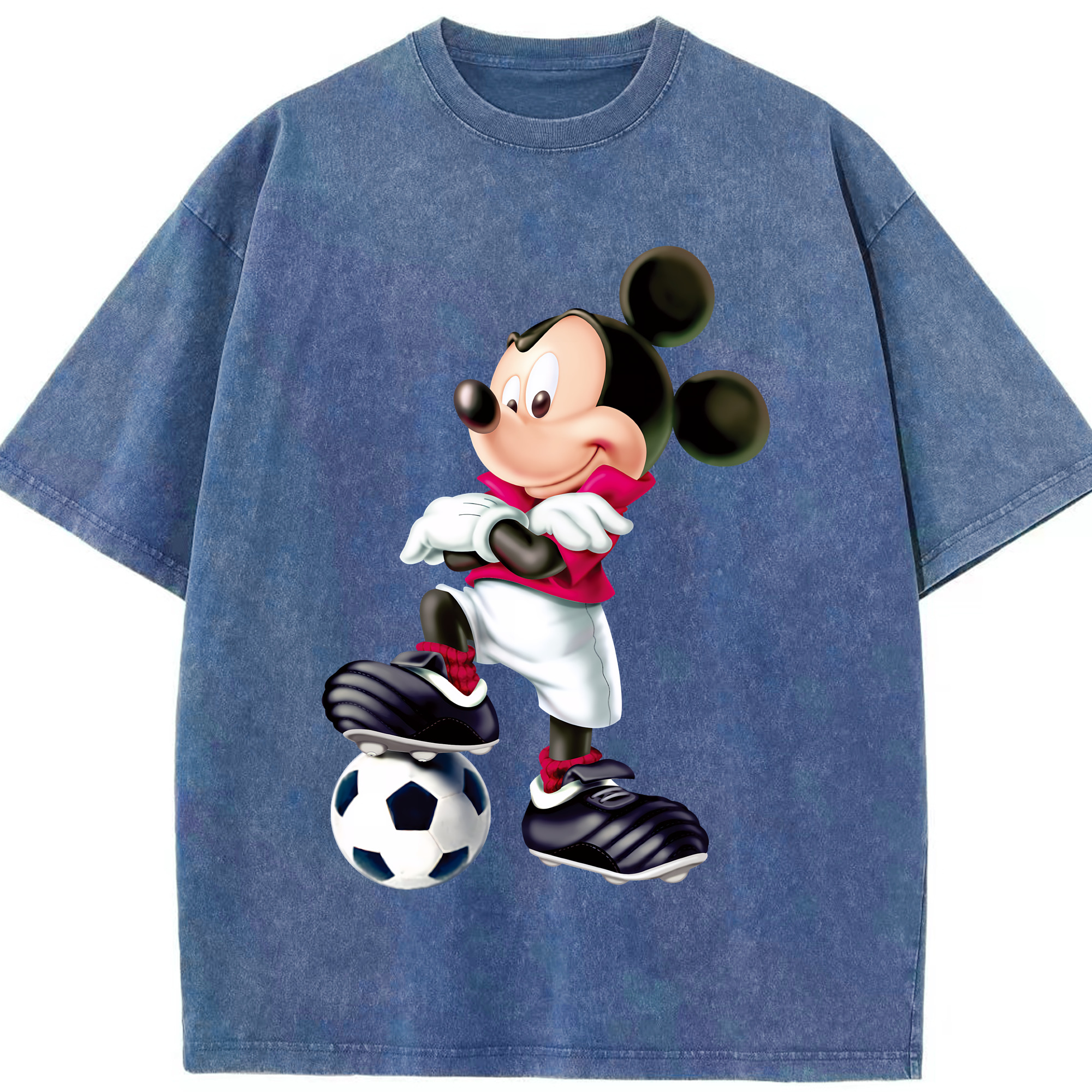 ミッキーマウス Mickey Mouse 綿100% ヴィンテージ風 半袖Tシャツ（フロントプリント）