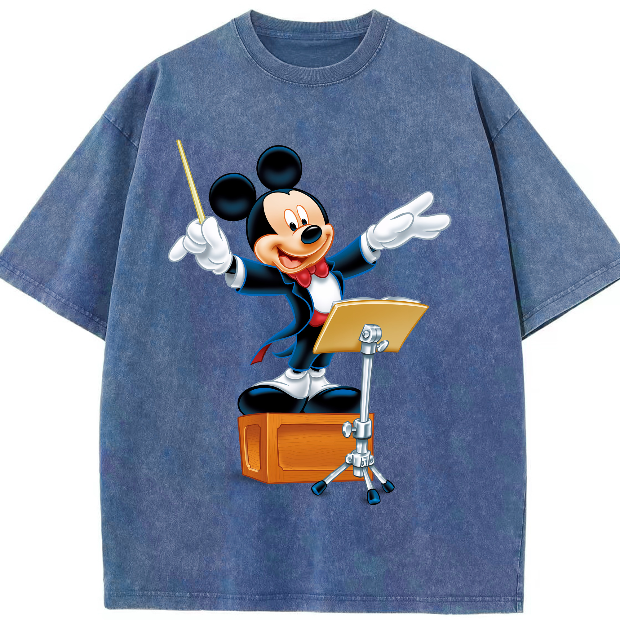 （画像用） ミッキーマウス Mickey Mouse 綿100% ヴィンテージ風 半袖Tシャツ（フロントプリント）