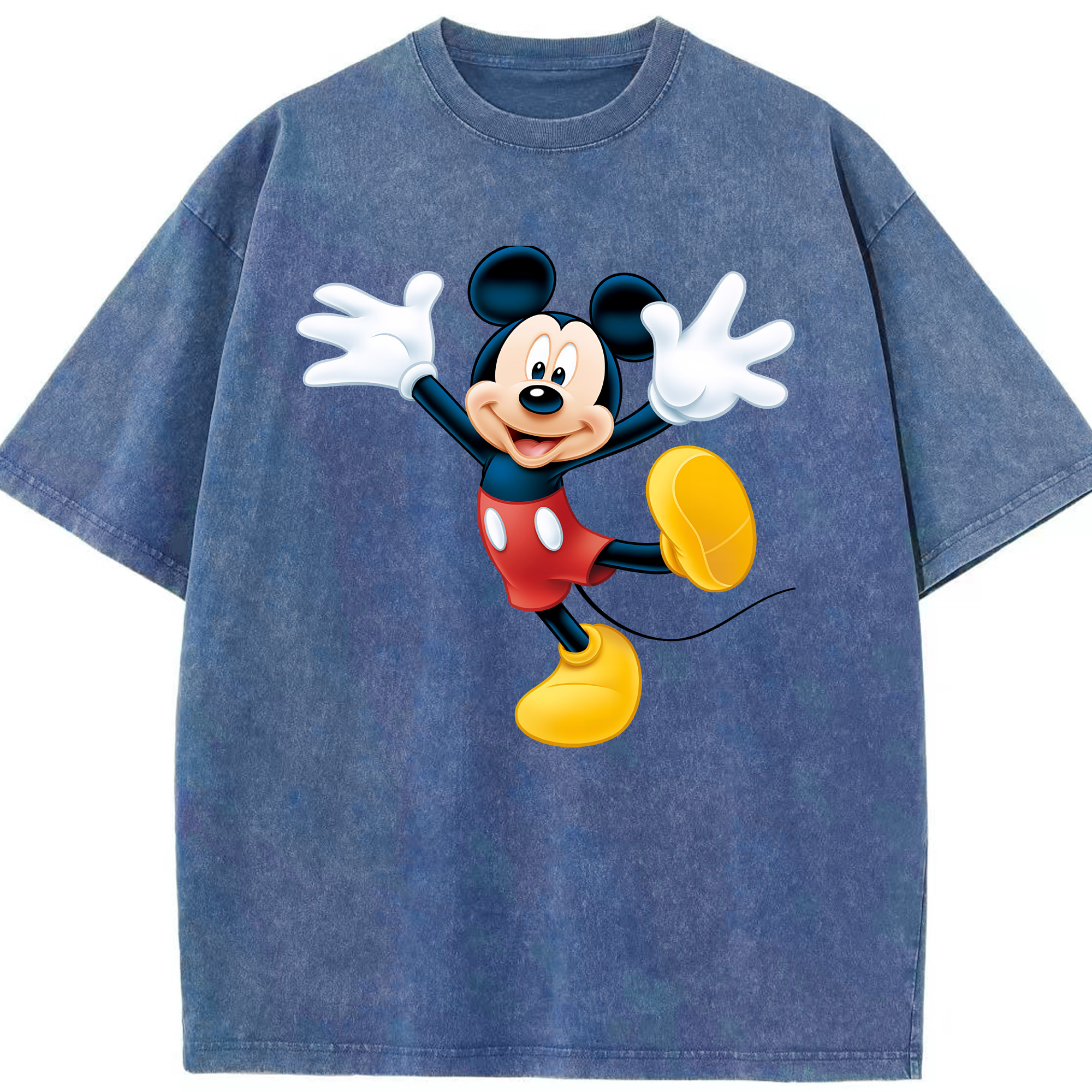 （画像用） ミッキーマウス Mickey Mouse 綿100% ヴィンテージ風 半袖Tシャツ（フロントプリント）