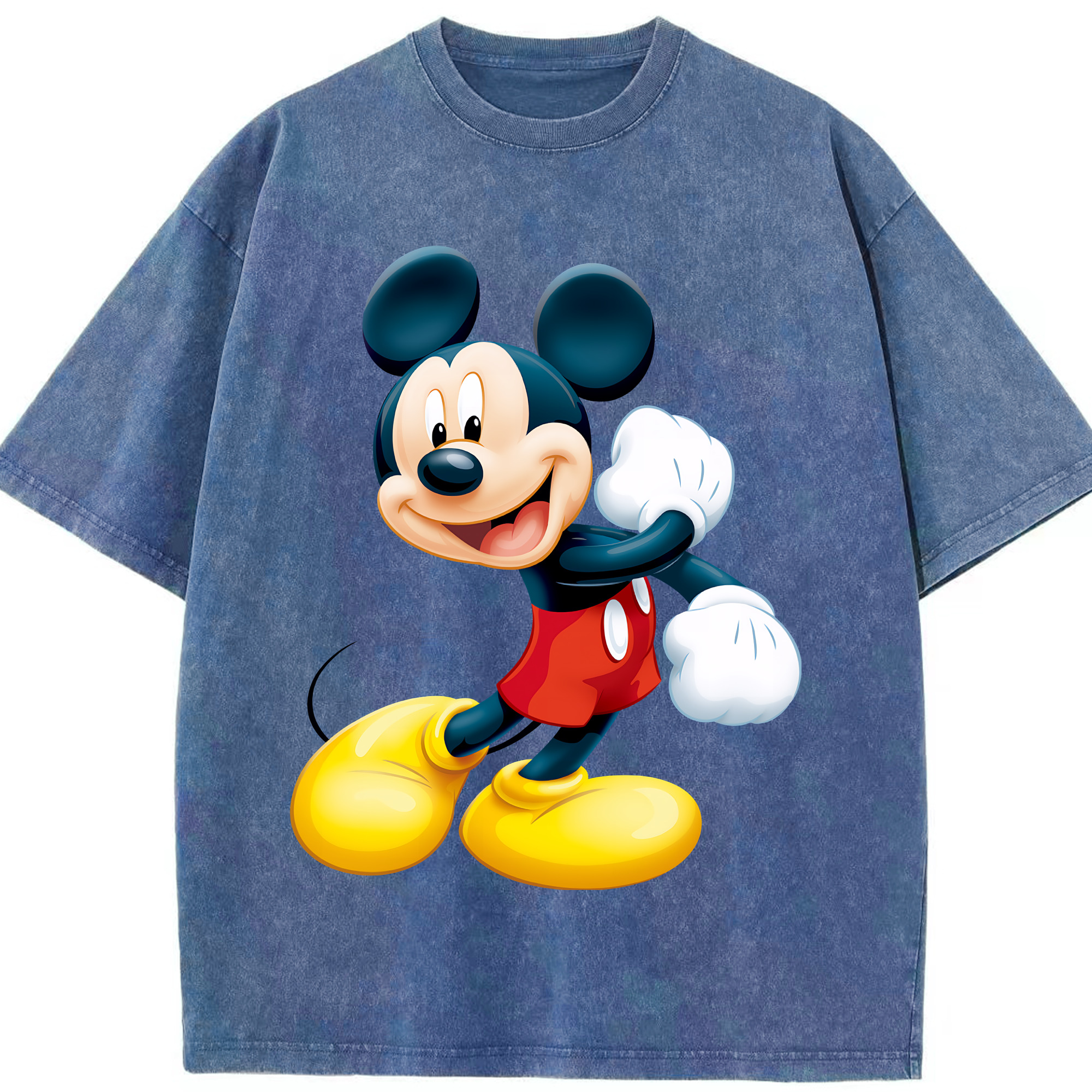 （画像用） ミッキーマウス Mickey Mouse 綿100% ヴィンテージ風 半袖Tシャツ（フロントプリント）