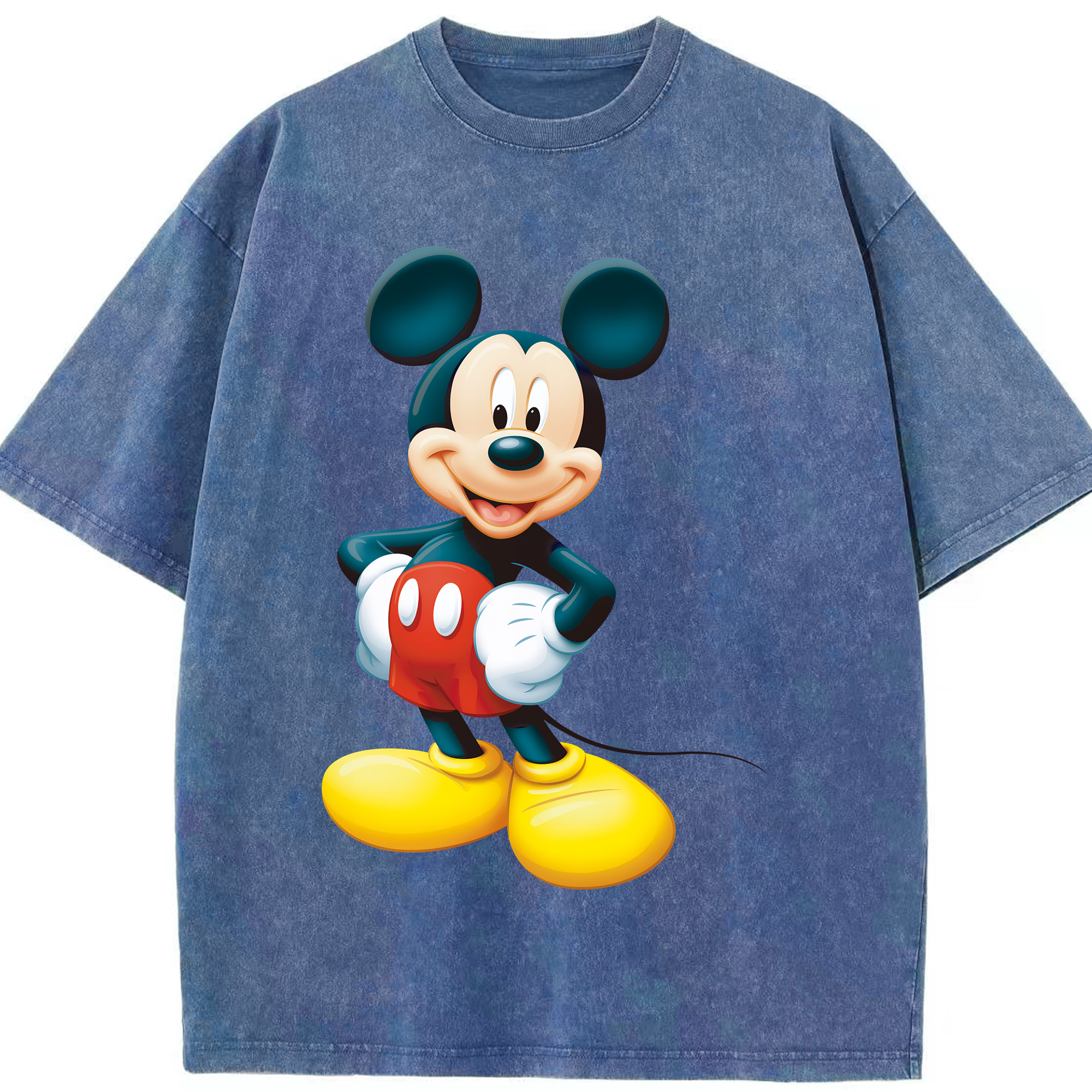 （画像用） ミッキーマウス Mickey Mouse 綿100% ヴィンテージ風 半袖Tシャツ（フロントプリント）
