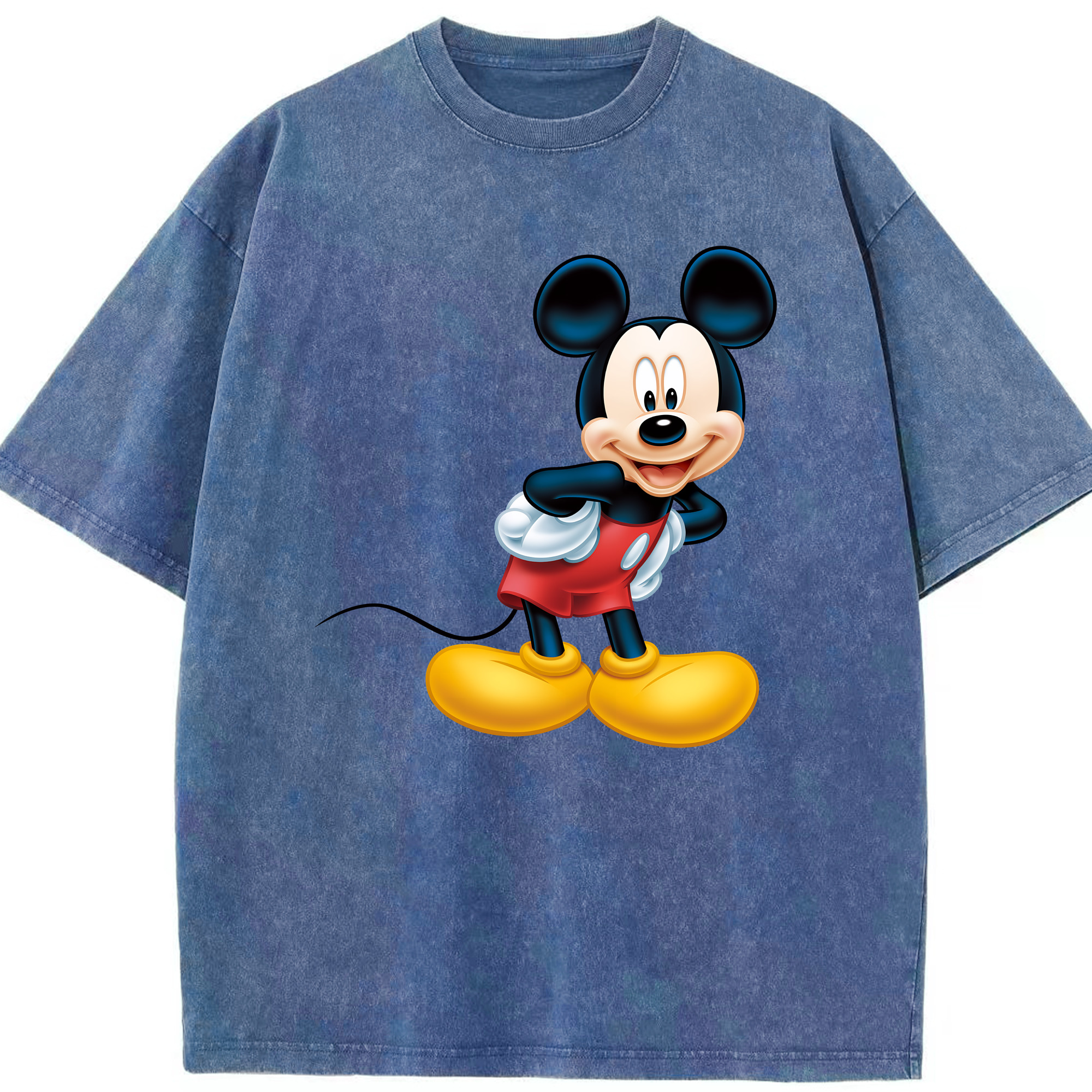 （画像用） ミッキーマウス Mickey Mouse 綿100% ヴィンテージ風 半袖Tシャツ（フロントプリント）