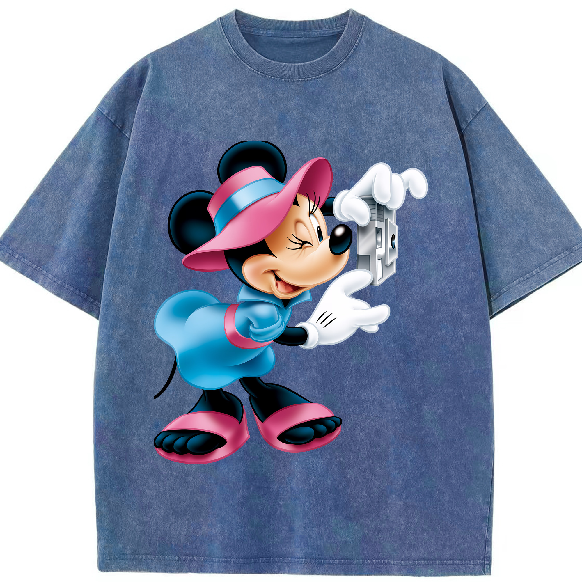 （画像用） ミッキーマウス Mickey Mouse 綿100% ヴィンテージ風 半袖Tシャツ（フロントプリント）