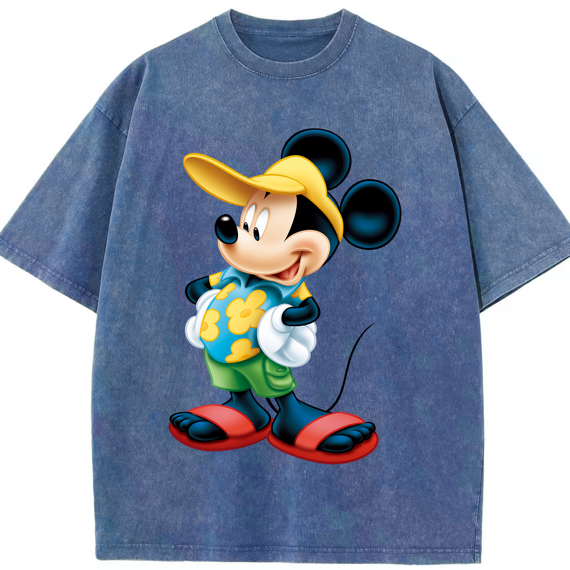 （画像用） ミッキーマウス Mickey Mouse 綿100% ヴィンテージ風 半袖Tシャツ（フロントプリント）