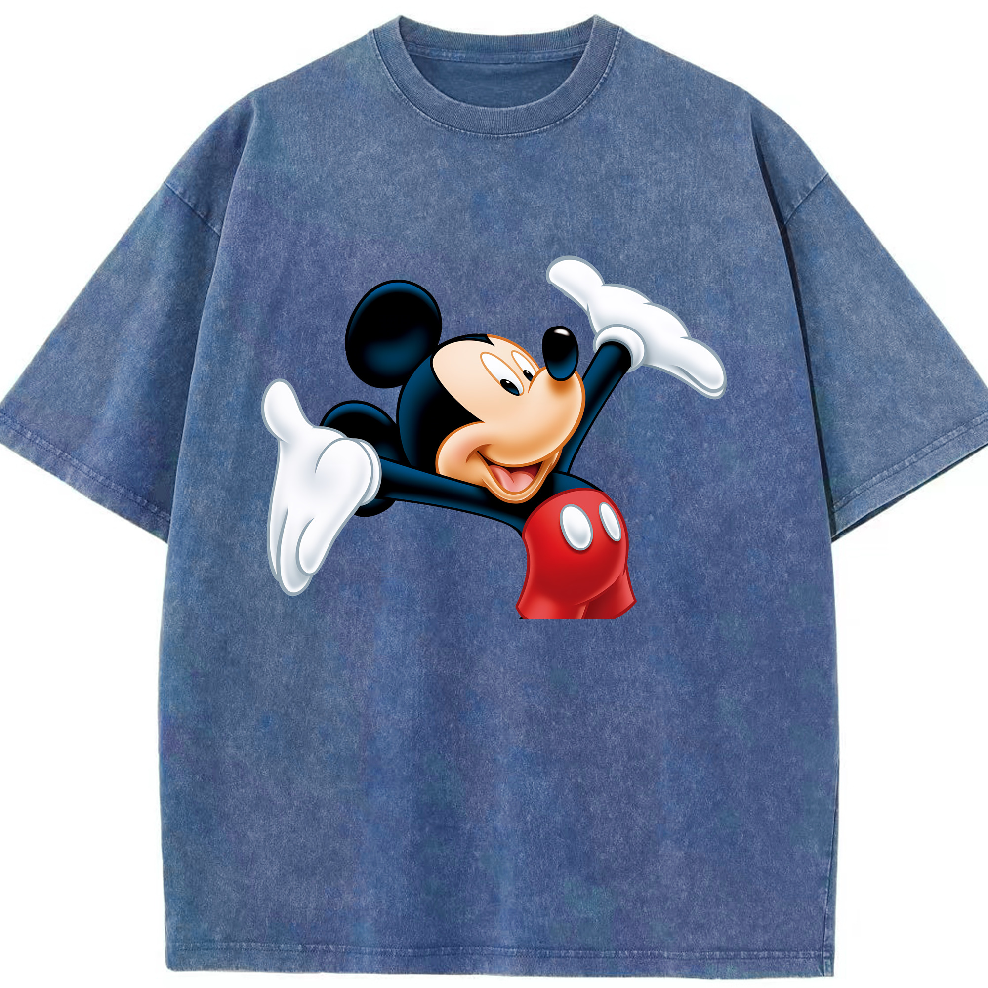 （画像用） ミッキーマウス Mickey Mouse 綿100% ヴィンテージ風 半袖Tシャツ（フロントプリント）