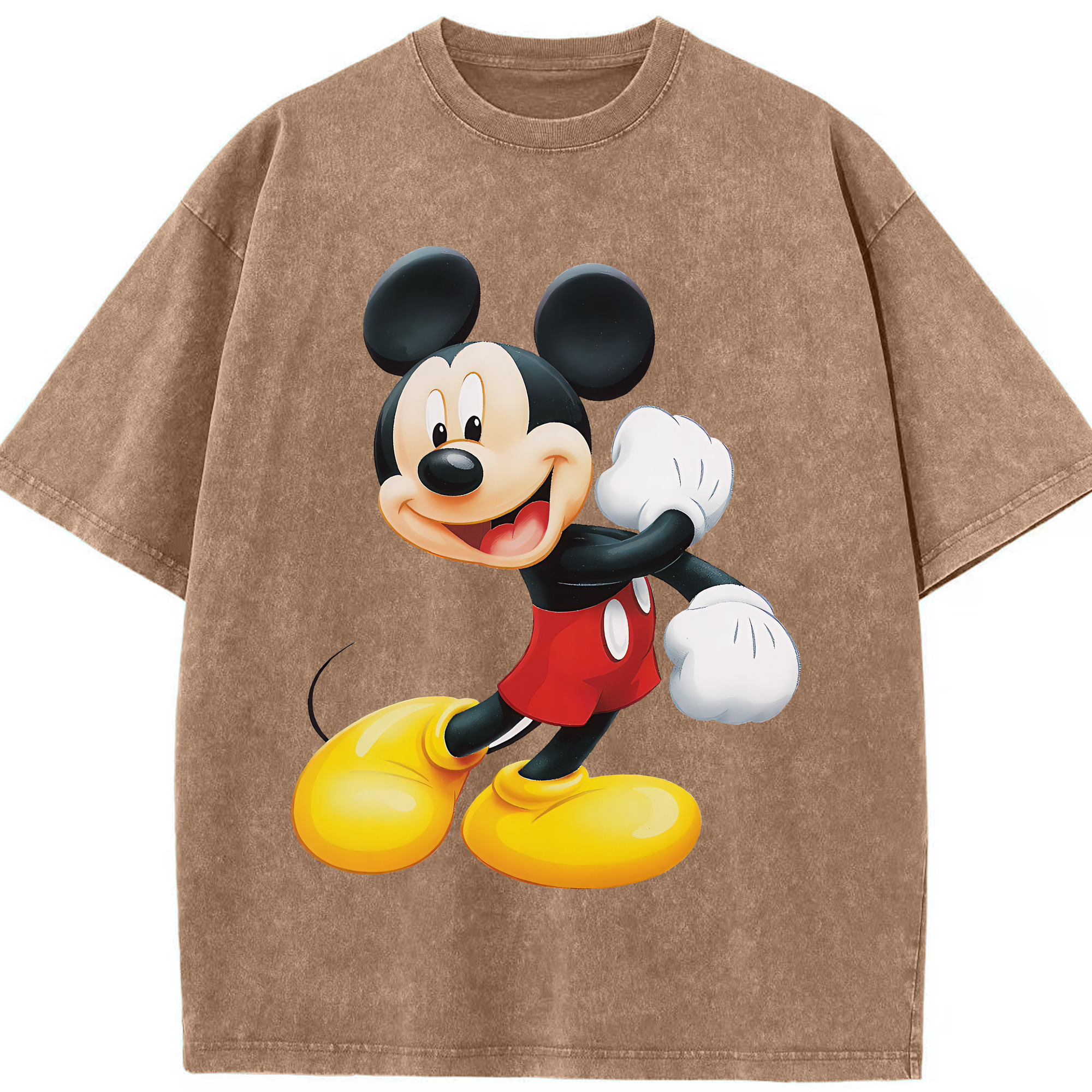 （画像用） ミッキーマウス Mickey Mouse 綿100% ヴィンテージ風 半袖Tシャツ（フロントプリント）