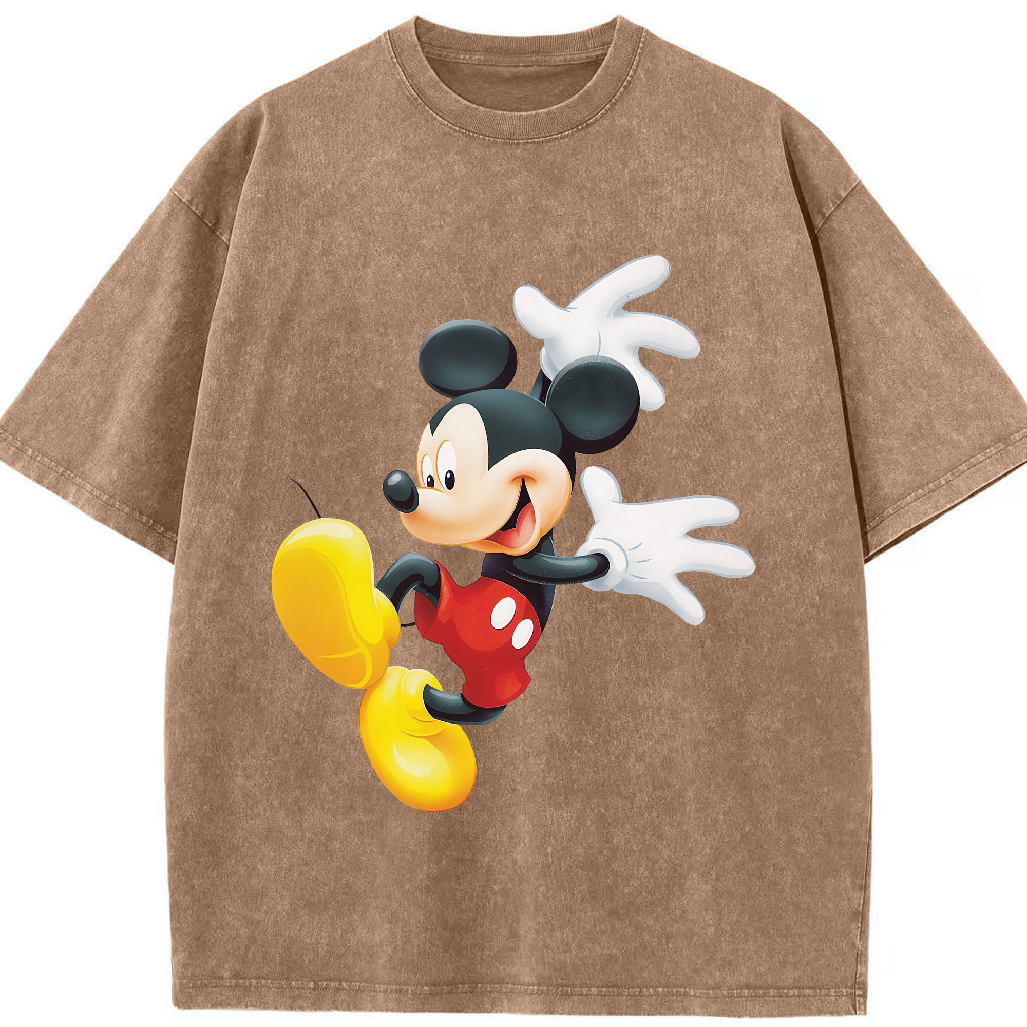 （画像用） ミッキーマウス Mickey Mouse 綿100% ヴィンテージ風 半袖Tシャツ（フロントプリント）