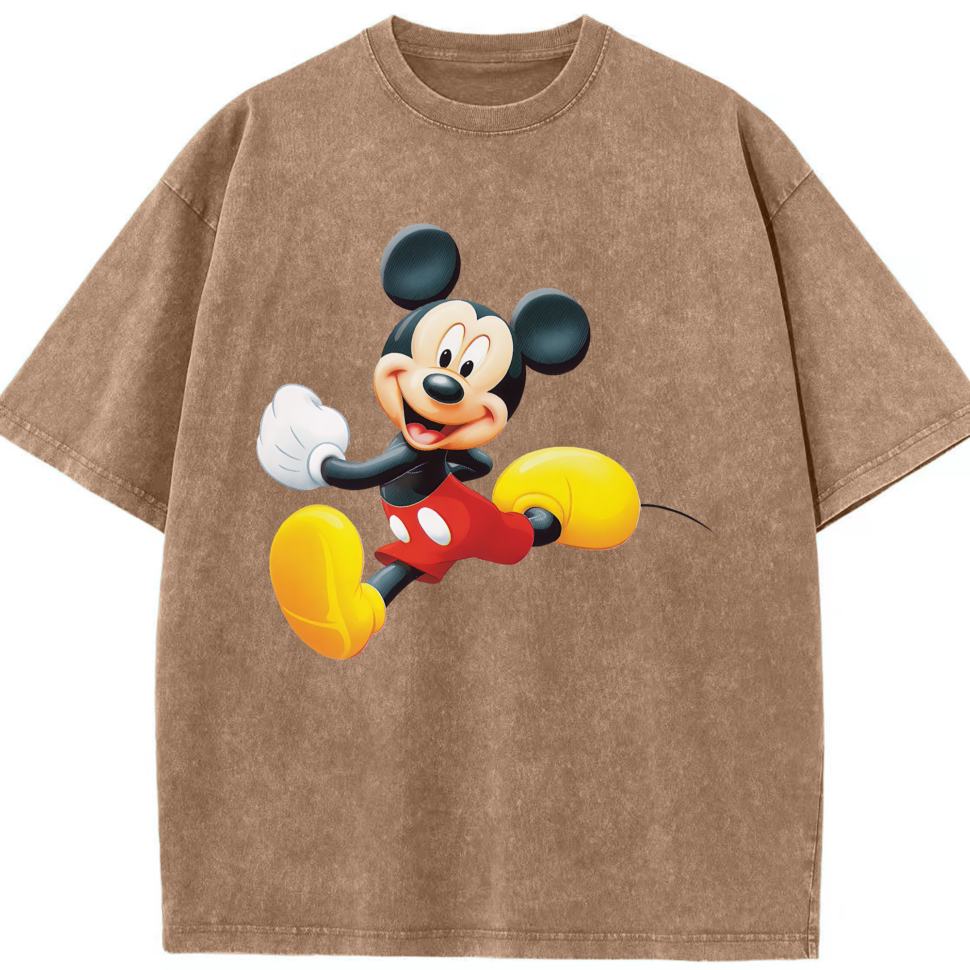 （画像用） ミッキーマウス Mickey Mouse 綿100% ヴィンテージ風 半袖Tシャツ（フロントプリント）