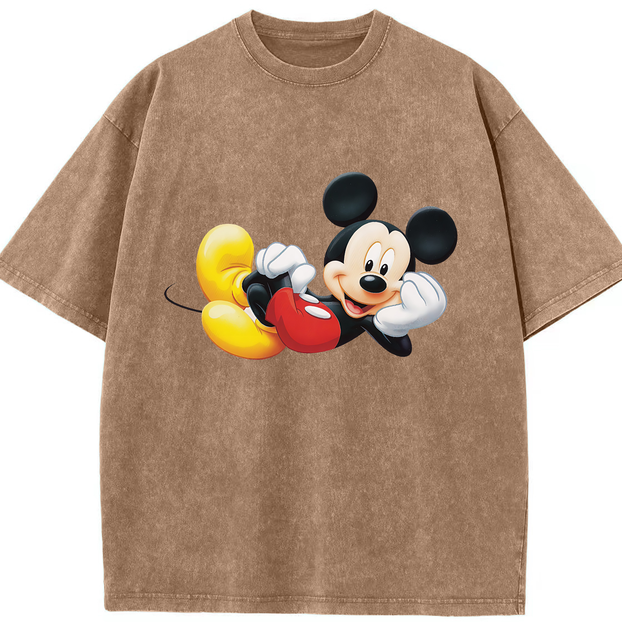 （画像用） ミッキーマウス Mickey Mouse 綿100% ヴィンテージ風 半袖Tシャツ（フロントプリント）