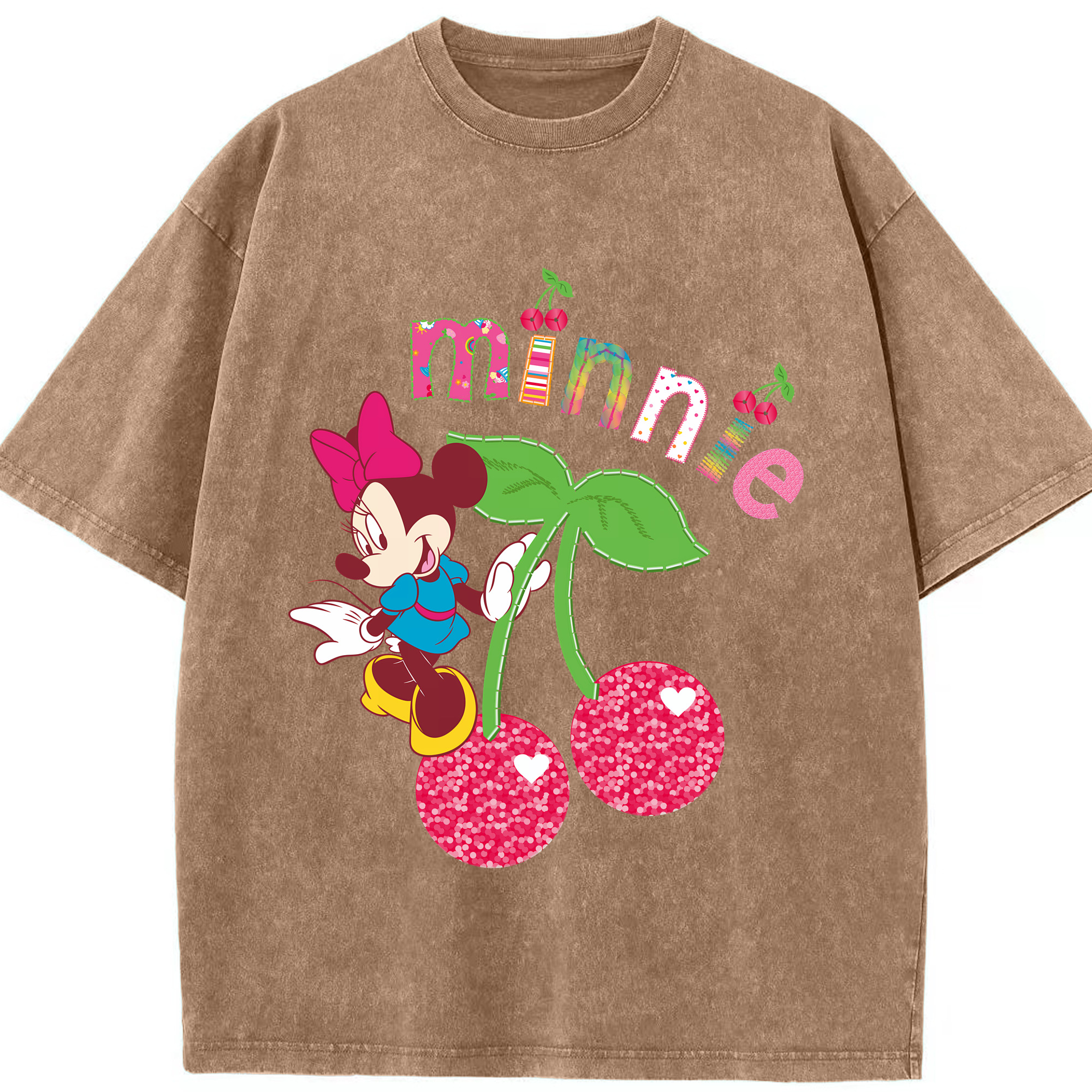 （画像用） ミッキーマウス Mickey Mouse 綿100% ヴィンテージ風 半袖Tシャツ（フロントプリント）