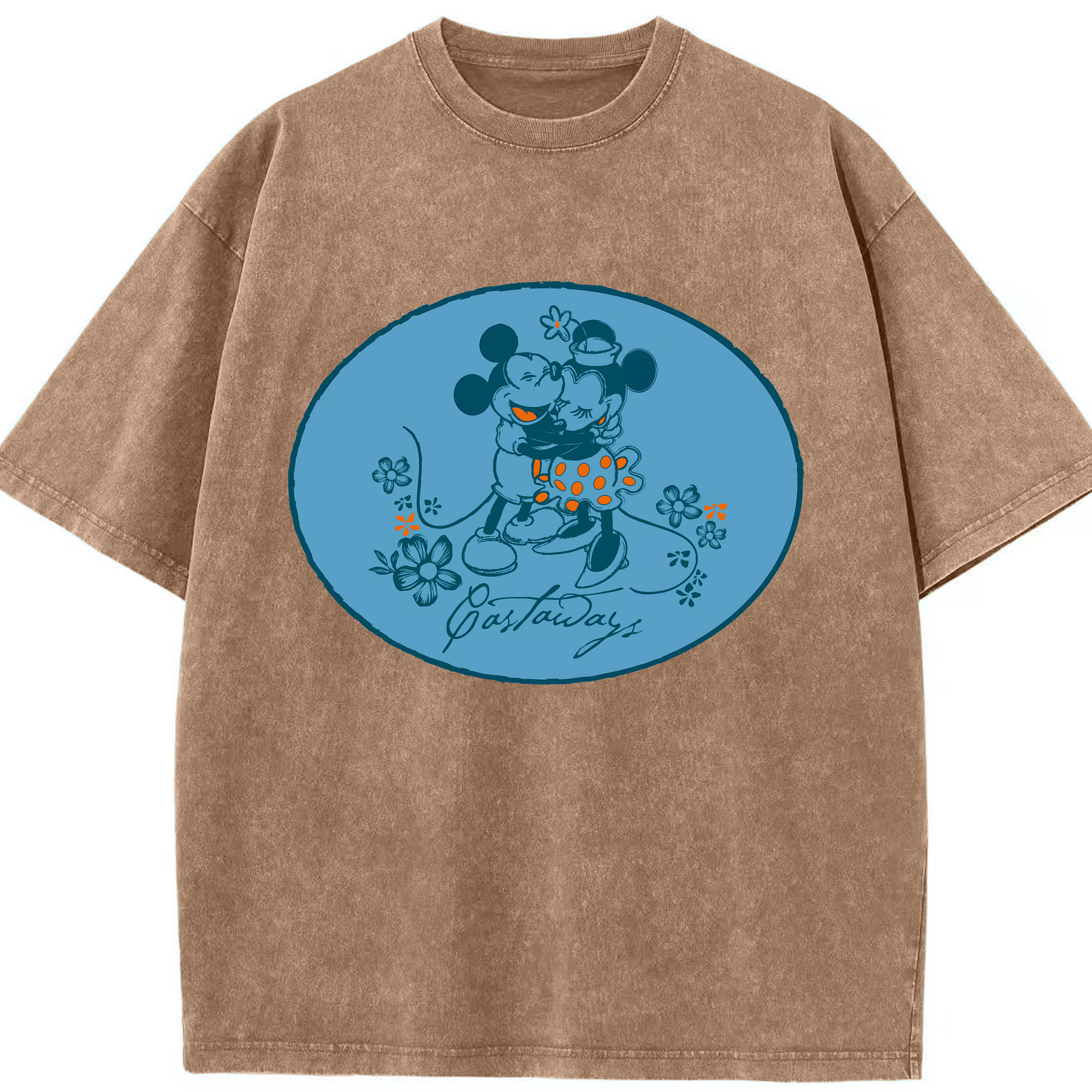 （画像用） ミッキーマウス Mickey Mouse 綿100% ヴィンテージ風 半袖Tシャツ（フロントプリント）