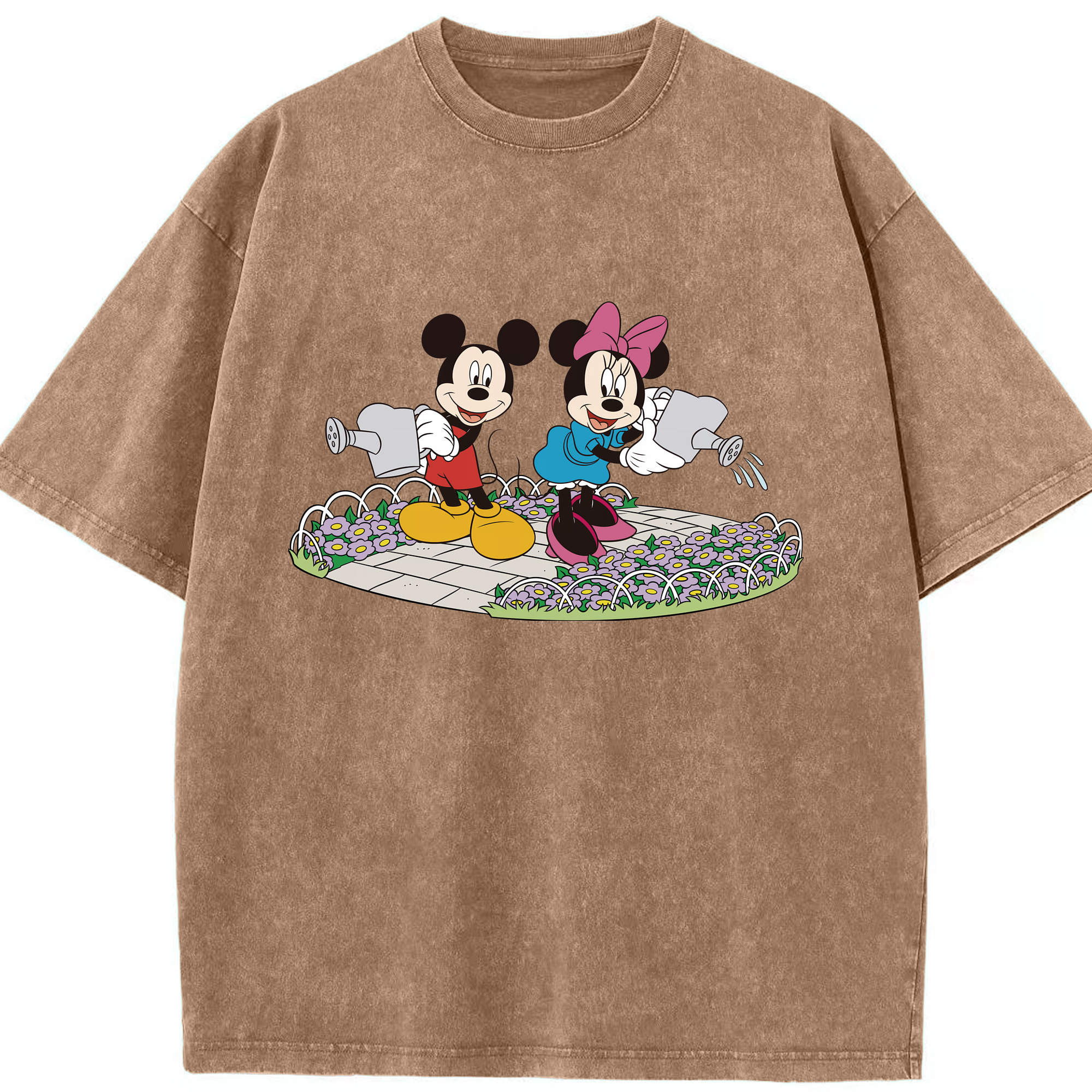 （画像用） ミッキーマウス Mickey Mouse 綿100% ヴィンテージ風 半袖Tシャツ（フロントプリント）