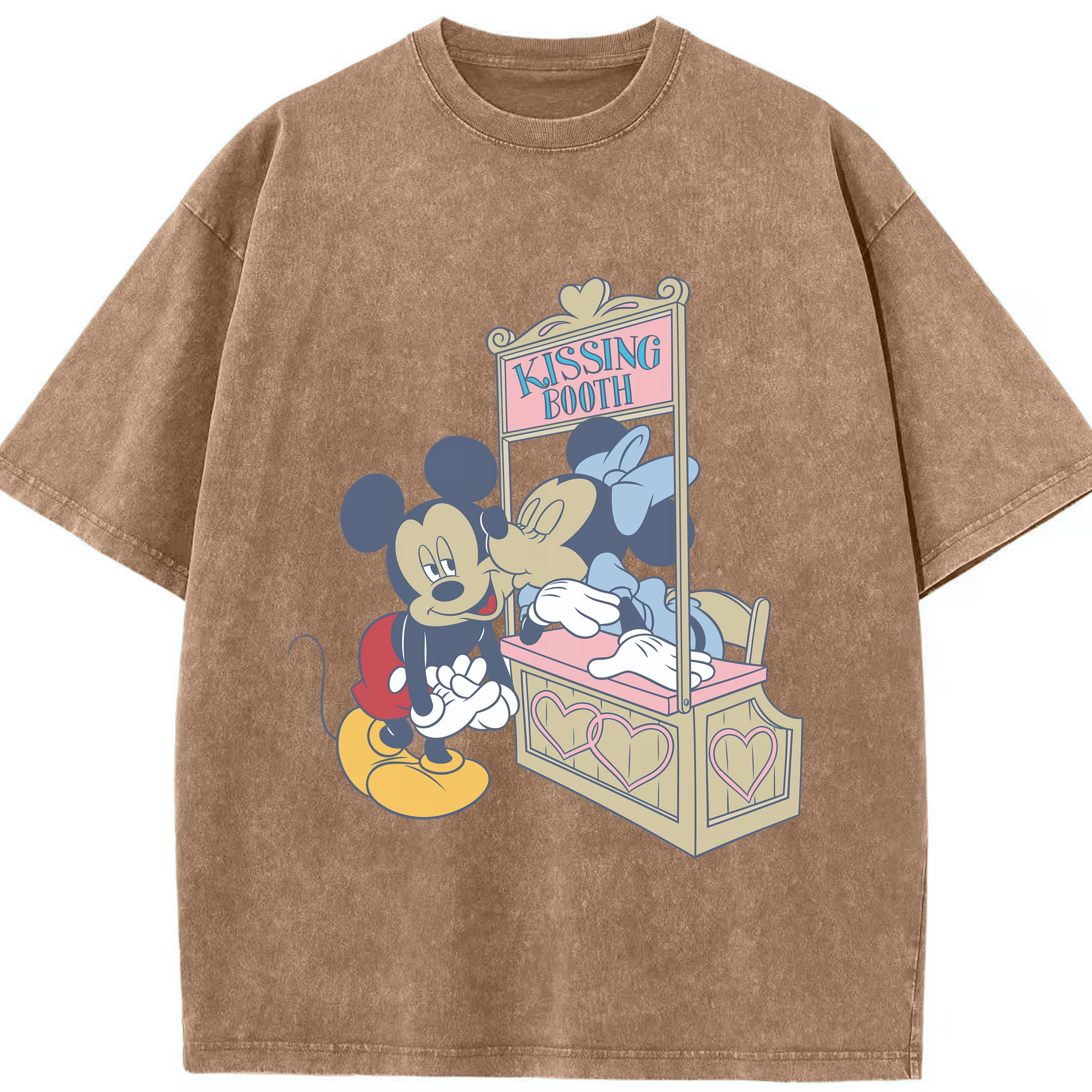 （画像用） ミッキーマウス Mickey Mouse 綿100% ヴィンテージ風 半袖Tシャツ（フロントプリント）