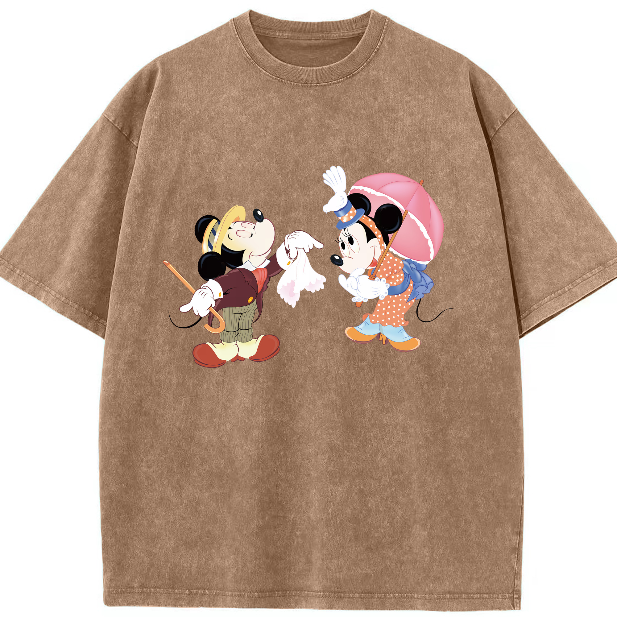 （画像用） ミッキーマウス Mickey Mouse 綿100% ヴィンテージ風 半袖Tシャツ（フロントプリント）