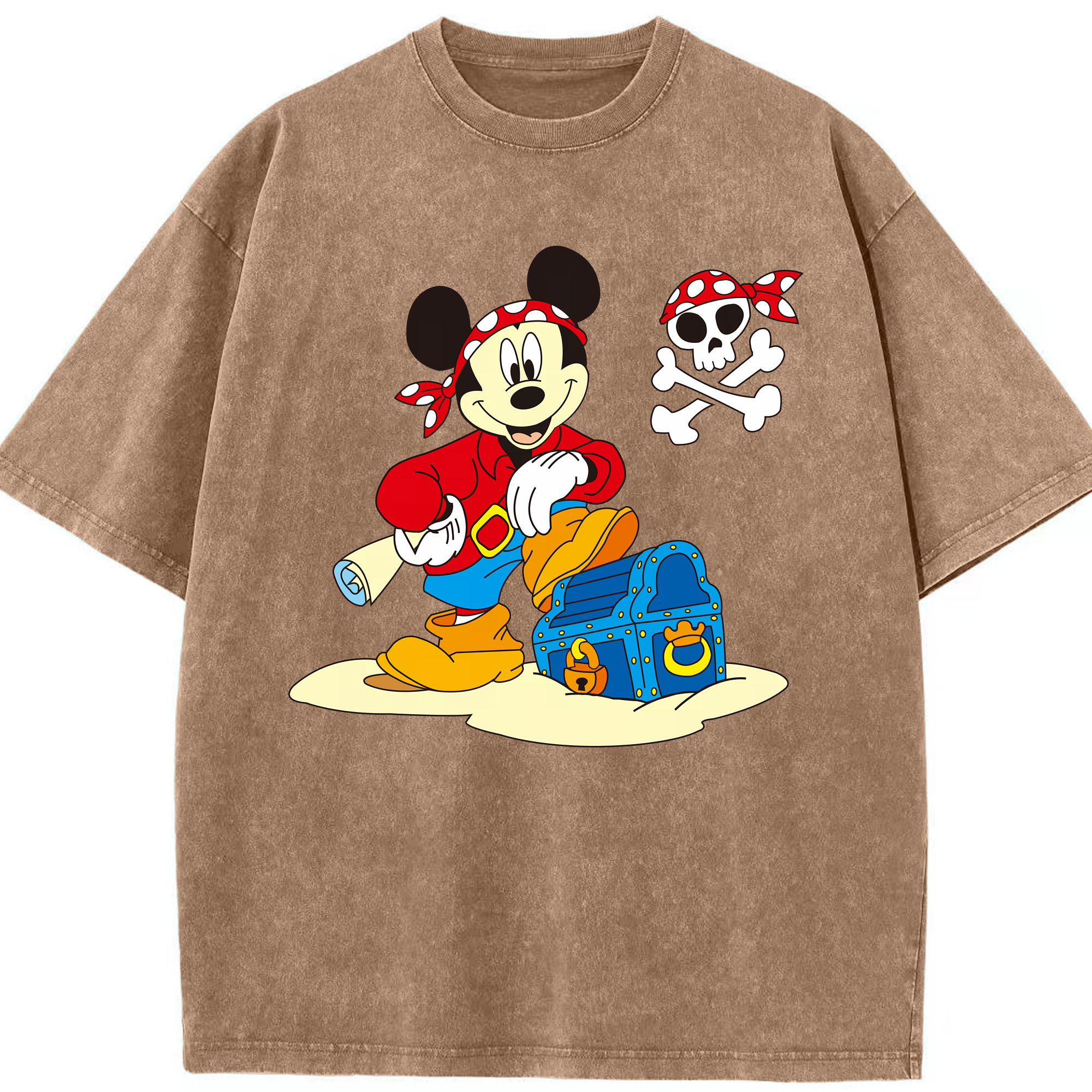 （画像用） ミッキーマウス Mickey Mouse 綿100% ヴィンテージ風 半袖Tシャツ（フロントプリント）