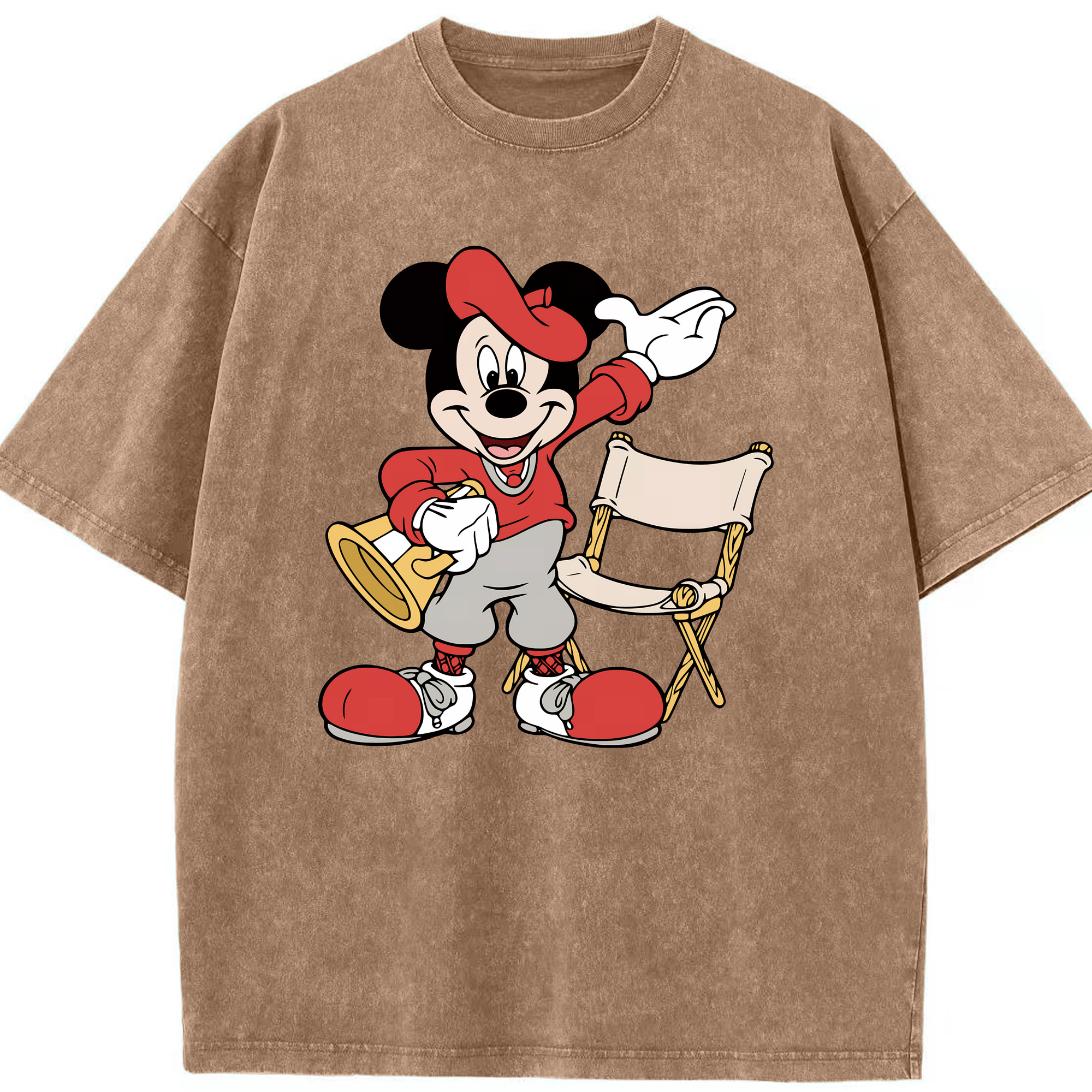 ミッキーマウス Mickey Mouse 綿100% ヴィンテージ風 半袖Tシャツ（フロントプリント）