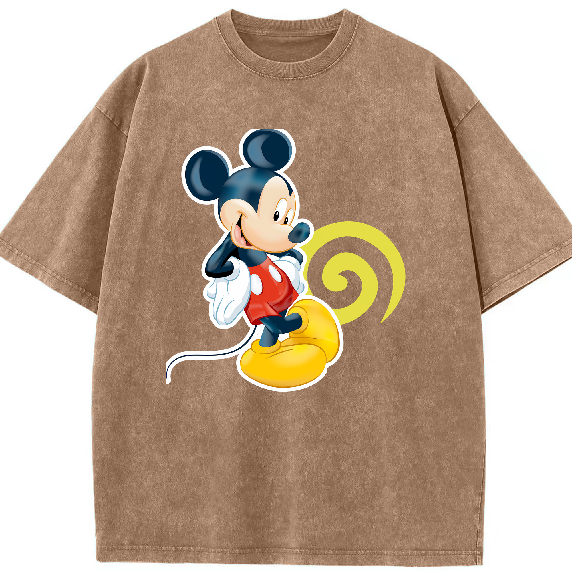 （画像用） ミッキーマウス Mickey Mouse 綿100% ヴィンテージ風 半袖Tシャツ（フロントプリント）