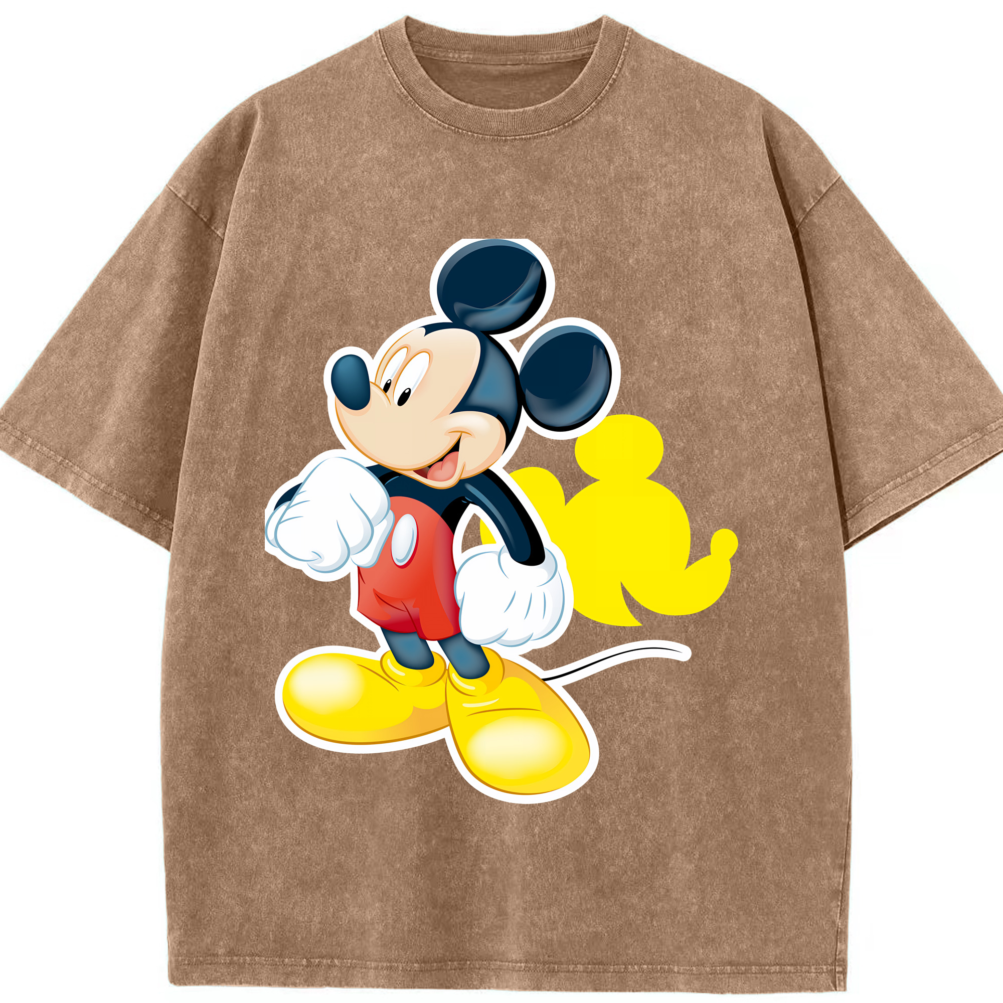 （画像用） ミッキーマウス Mickey Mouse 綿100% ヴィンテージ風 半袖Tシャツ（フロントプリント）