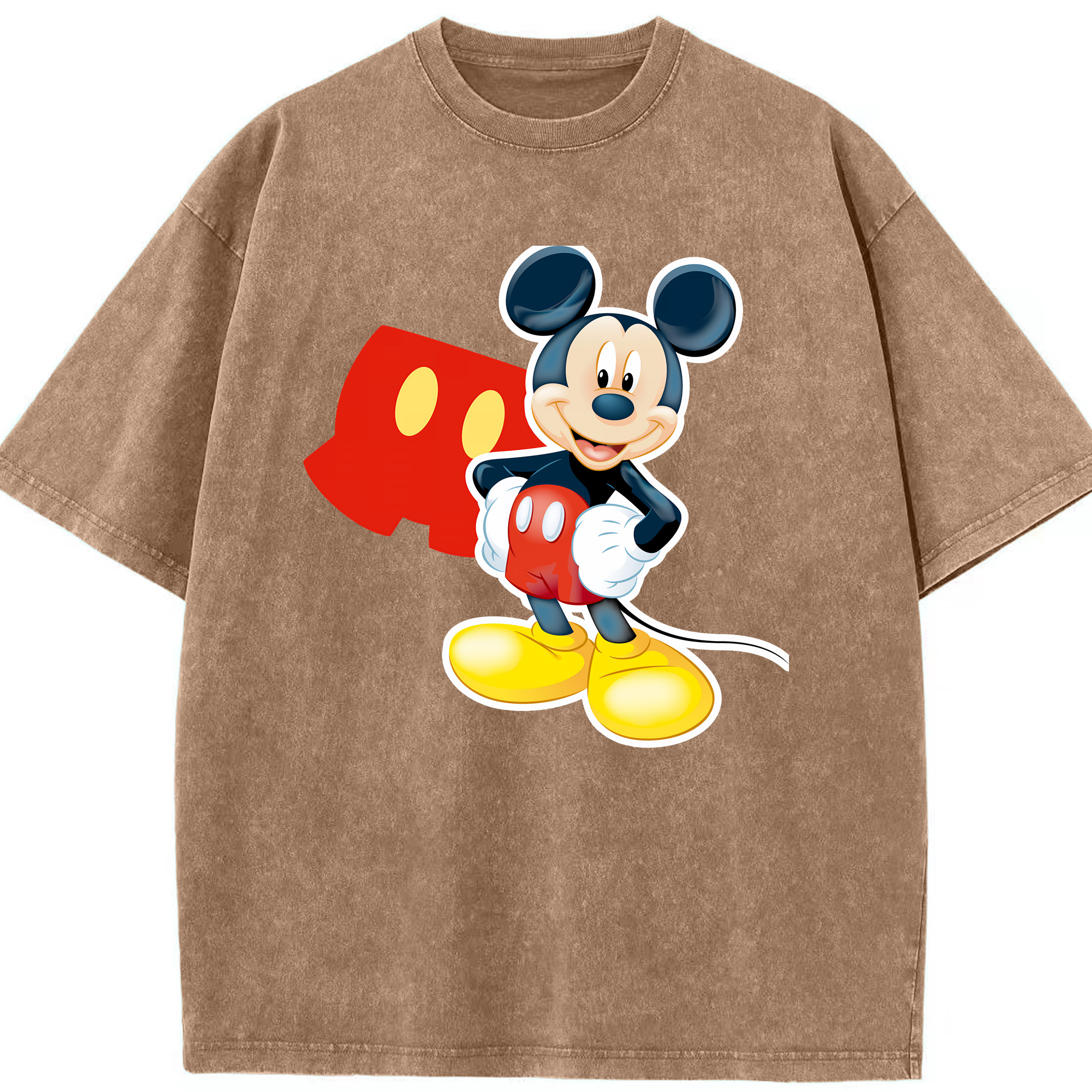 （画像用） ミッキーマウス Mickey Mouse 綿100% ヴィンテージ風 半袖Tシャツ（フロントプリント）