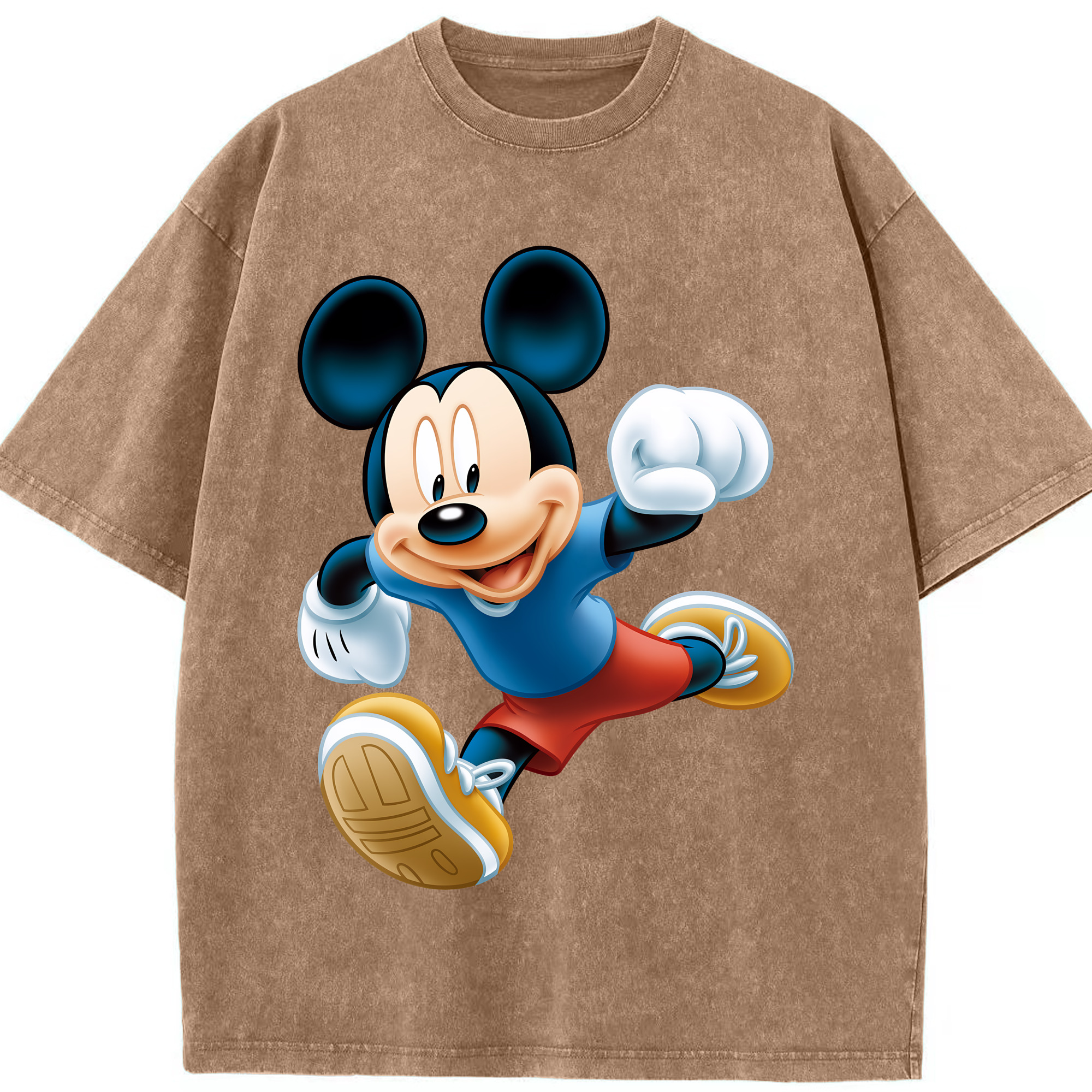 （画像用） ミッキーマウス Mickey Mouse 綿100% ヴィンテージ風 半袖Tシャツ（フロントプリント）