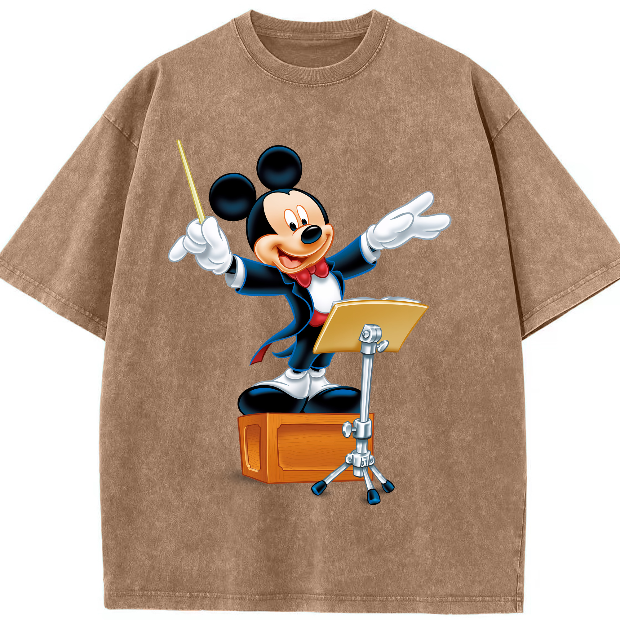 （画像用） ミッキーマウス Mickey Mouse 綿100% ヴィンテージ風 半袖Tシャツ（フロントプリント）