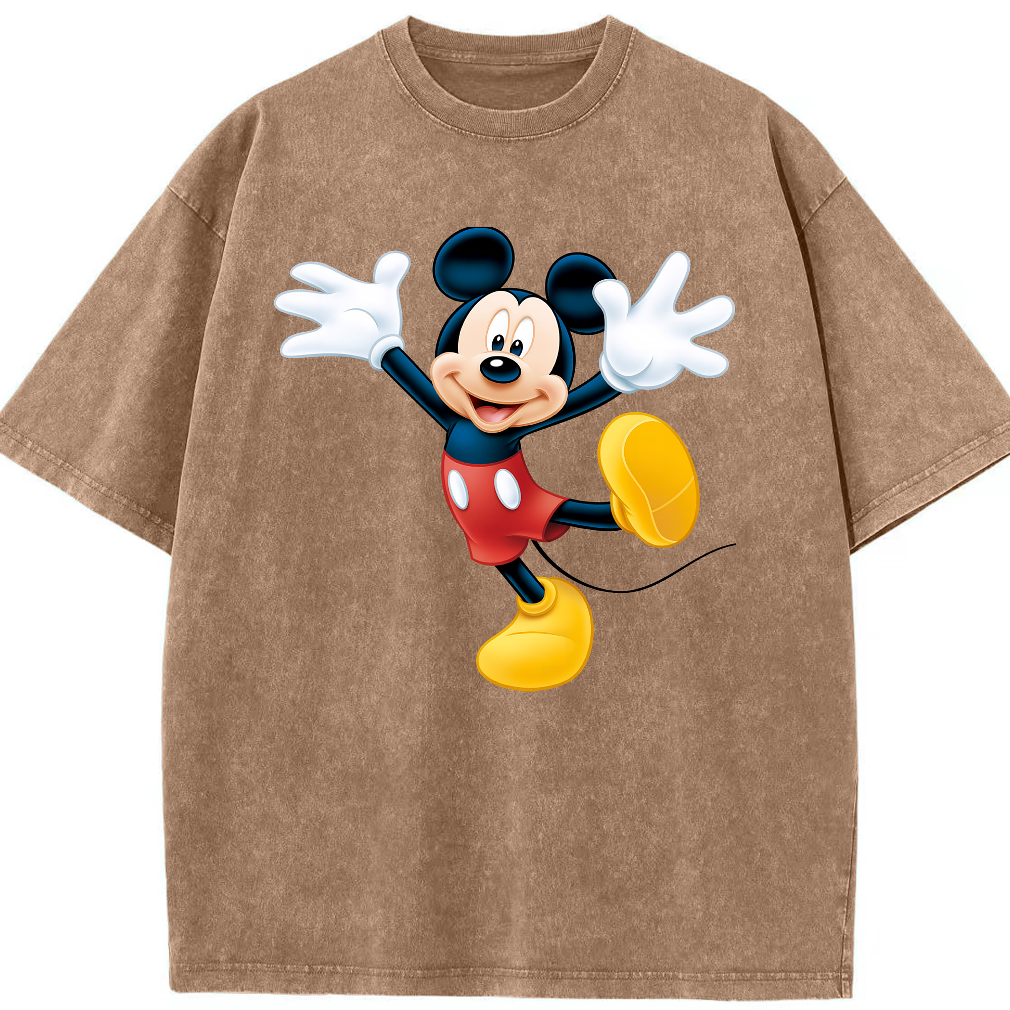 （画像用） ミッキーマウス Mickey Mouse 綿100% ヴィンテージ風 半袖Tシャツ（フロントプリント）