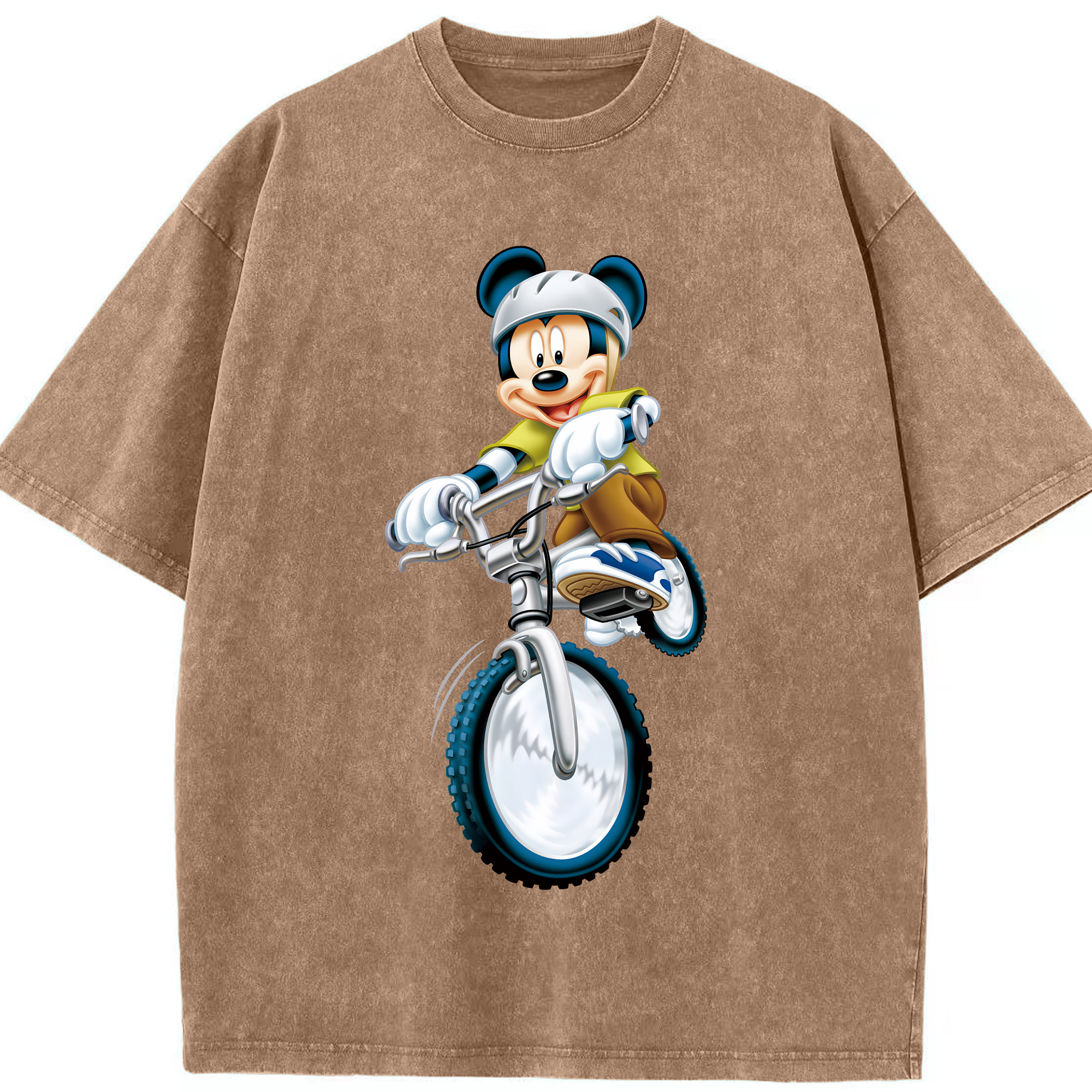 （画像用） ミッキーマウス Mickey Mouse 綿100% ヴィンテージ風 半袖Tシャツ（フロントプリント）