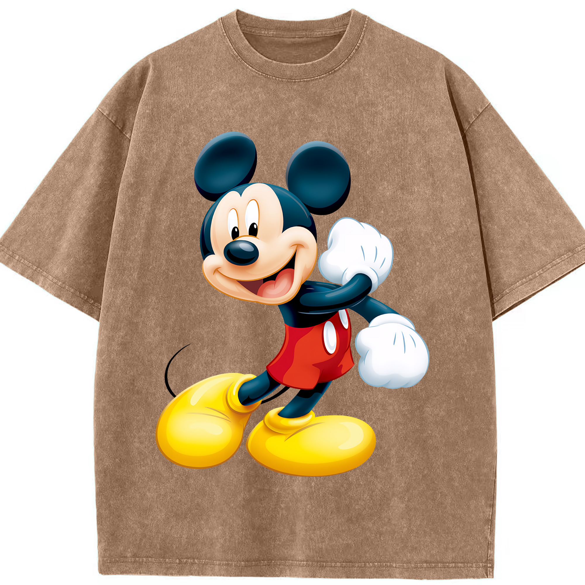 （画像用） ミッキーマウス Mickey Mouse 綿100% ヴィンテージ風 半袖Tシャツ（フロントプリント）