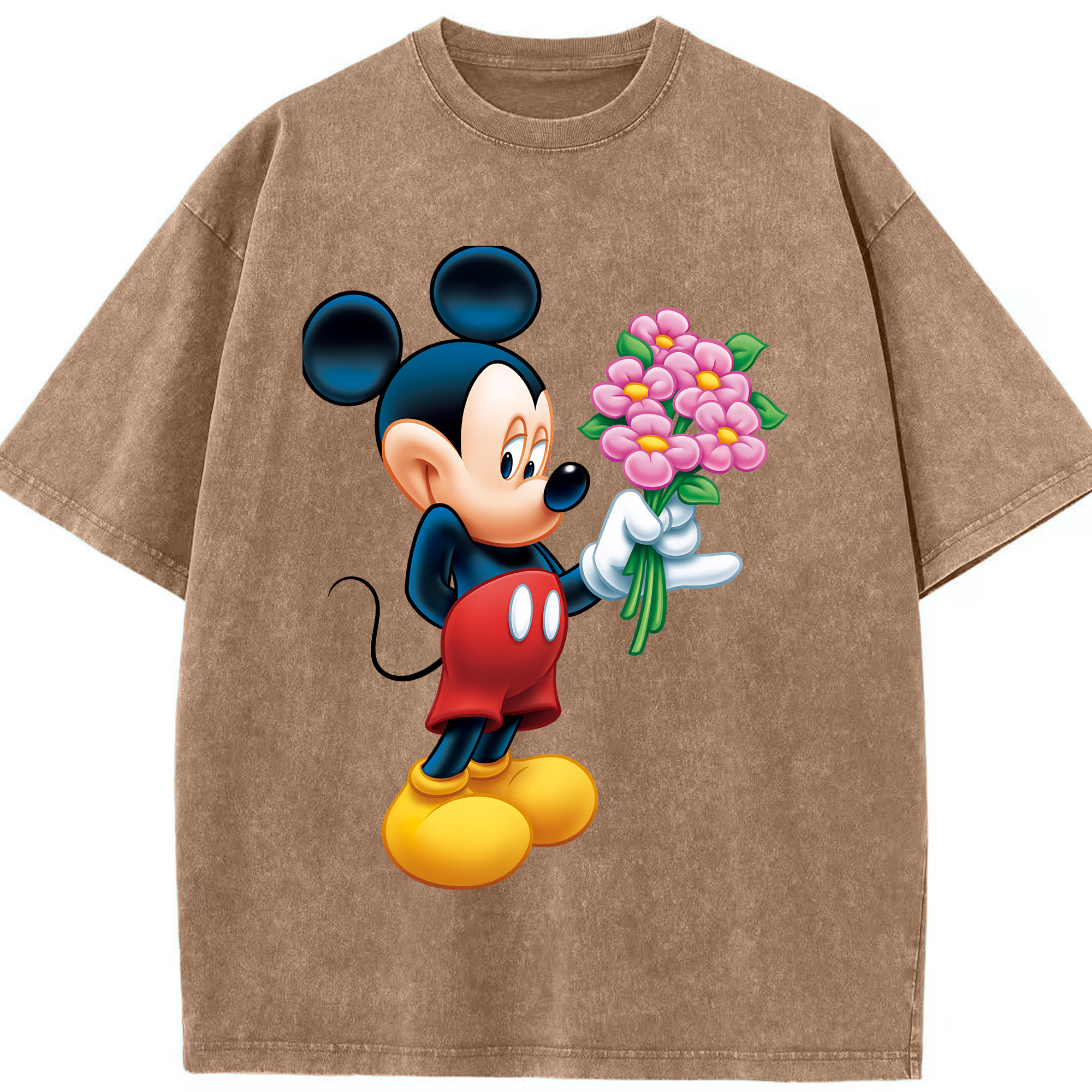 （画像用） ミッキーマウス Mickey Mouse 綿100% ヴィンテージ風 半袖Tシャツ（フロントプリント）