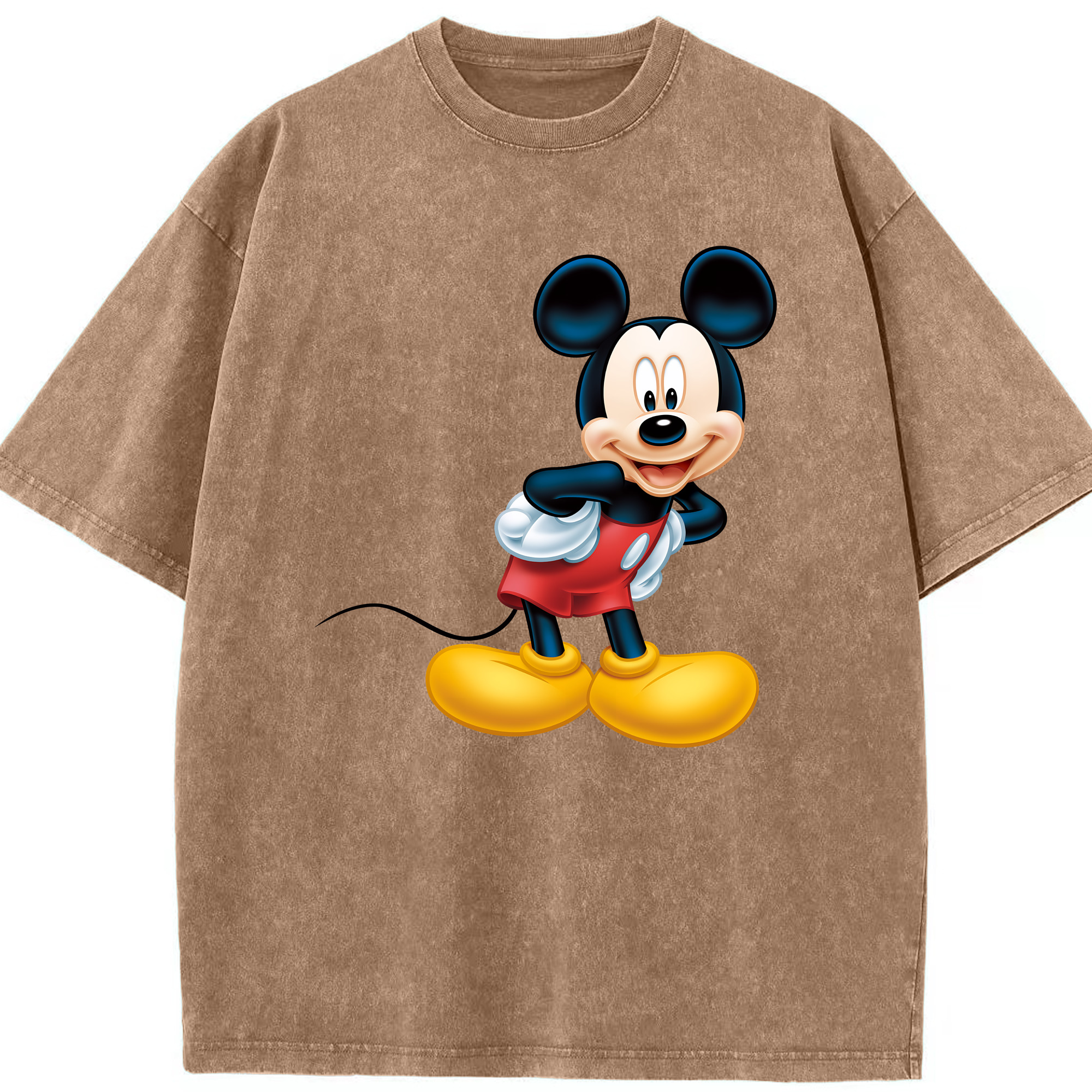 （画像用） ミッキーマウス Mickey Mouse 綿100% ヴィンテージ風 半袖Tシャツ（フロントプリント）