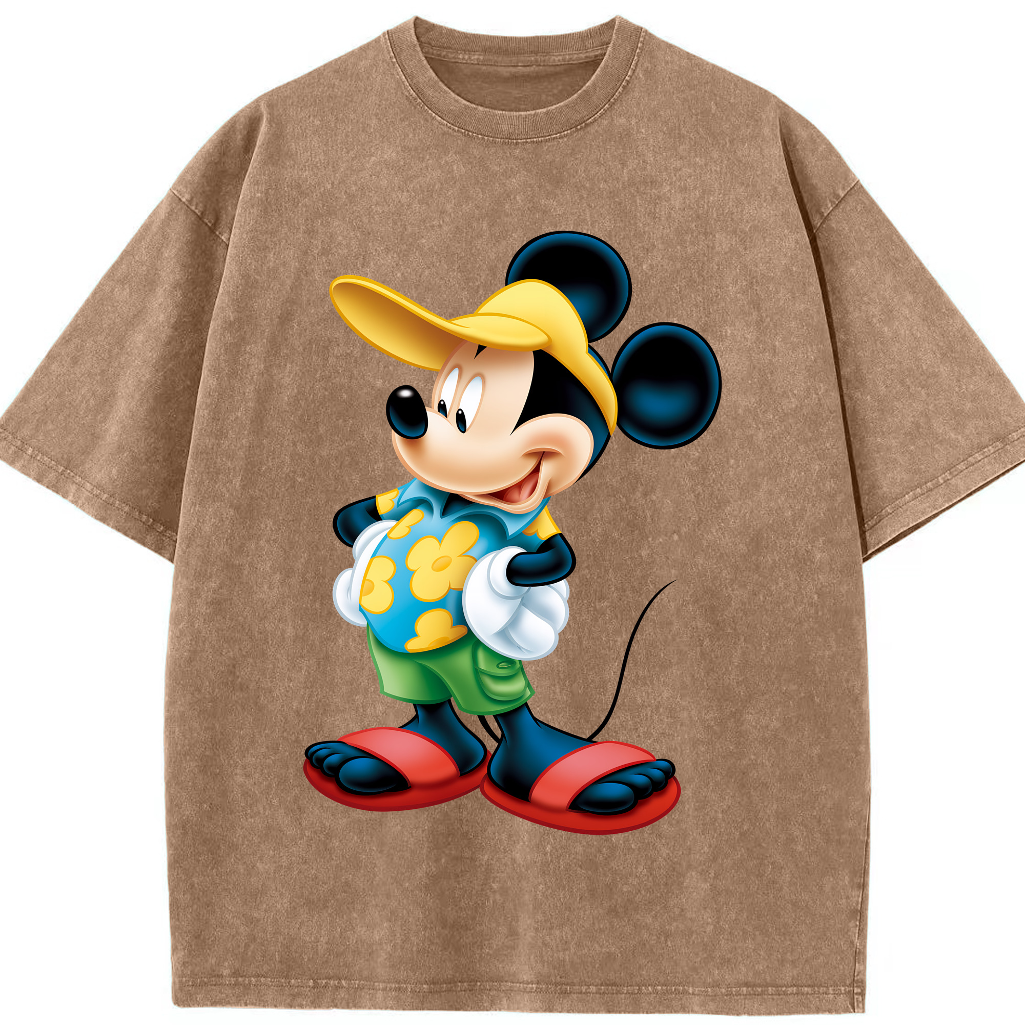 （画像用） ミッキーマウス Mickey Mouse 綿100% ヴィンテージ風 半袖Tシャツ（フロントプリント）